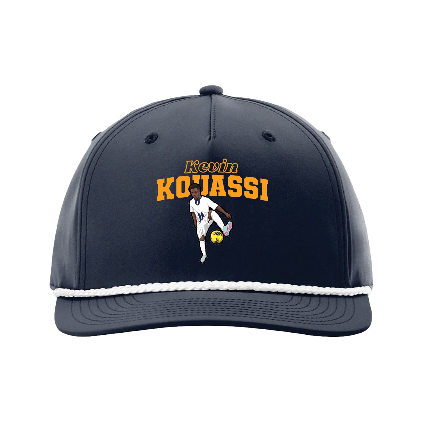 Five-Panel Classic Rope Cap — Name Arch in Navy