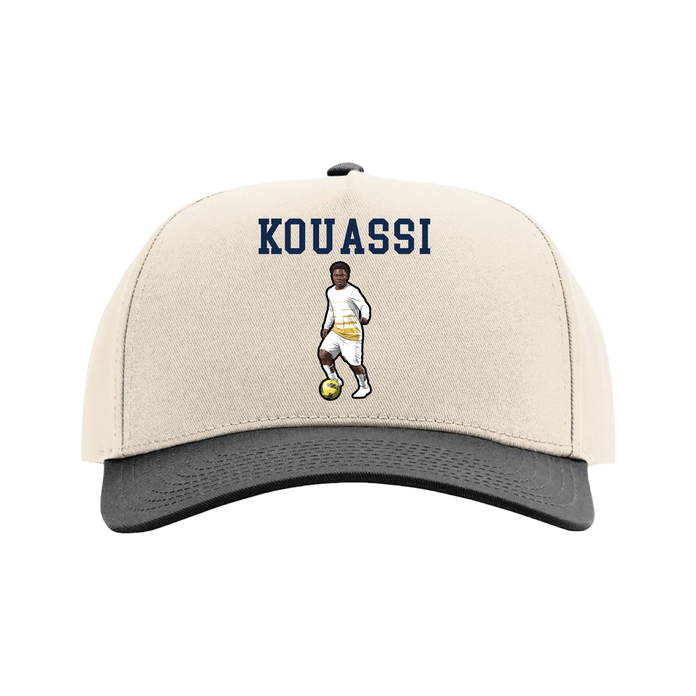 Full Fabric Five-Panel Champ Cap — Shirsey in Cream/Black