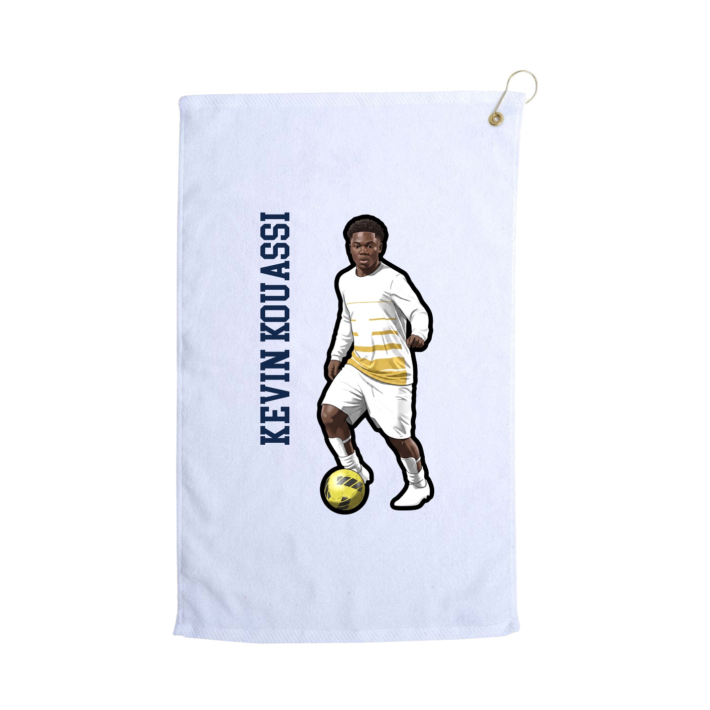 Golf Towel — Name Vertical in White