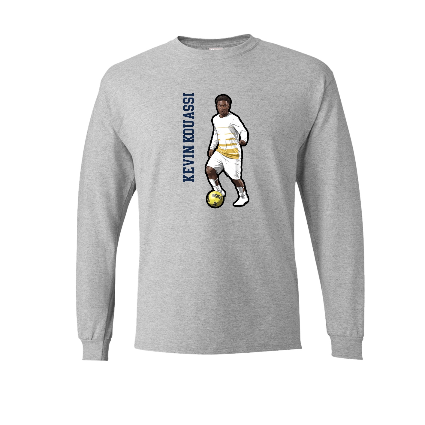 Long Sleeve Tee — Name Vertical in Grey