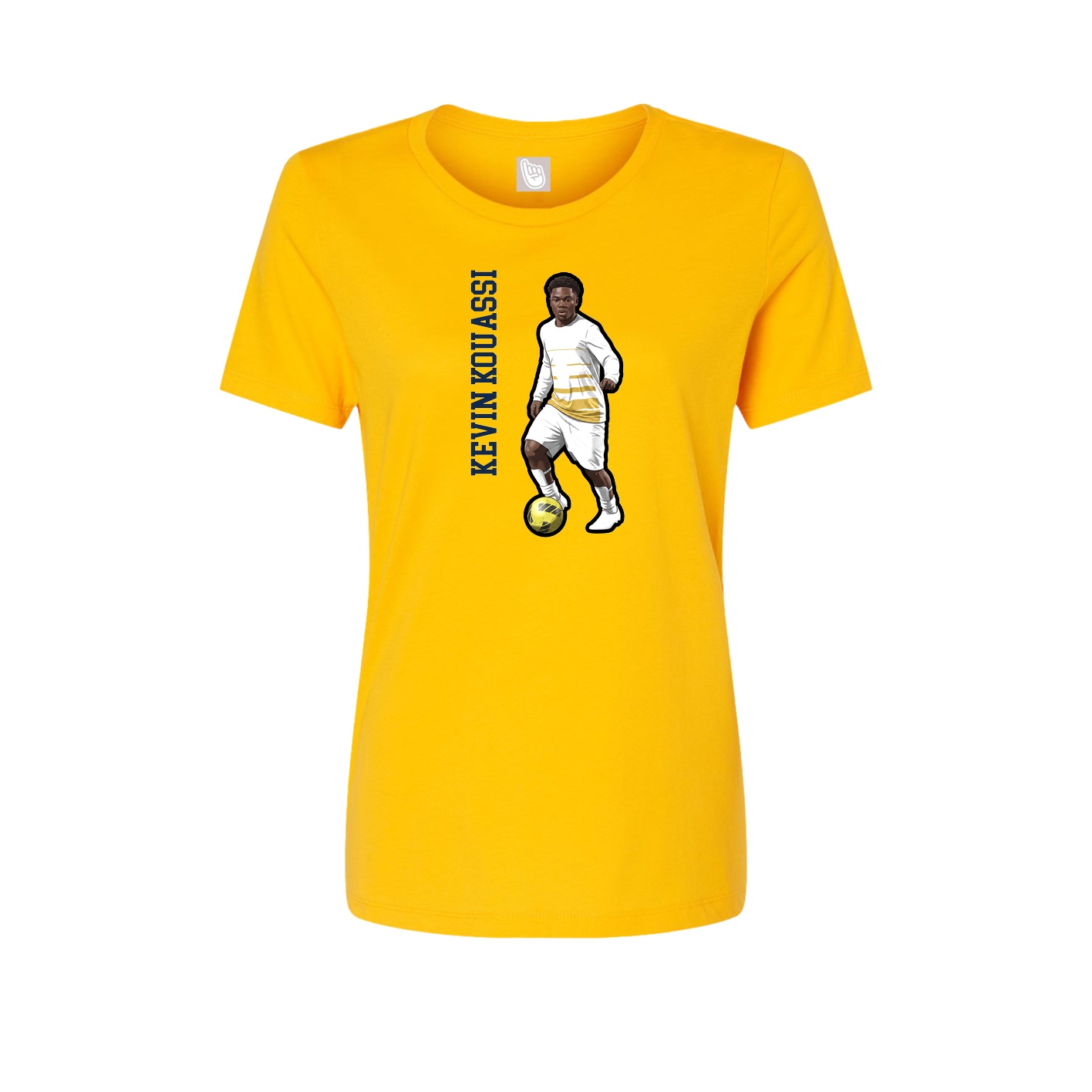 Womens Tee — Name Vertical in Gold