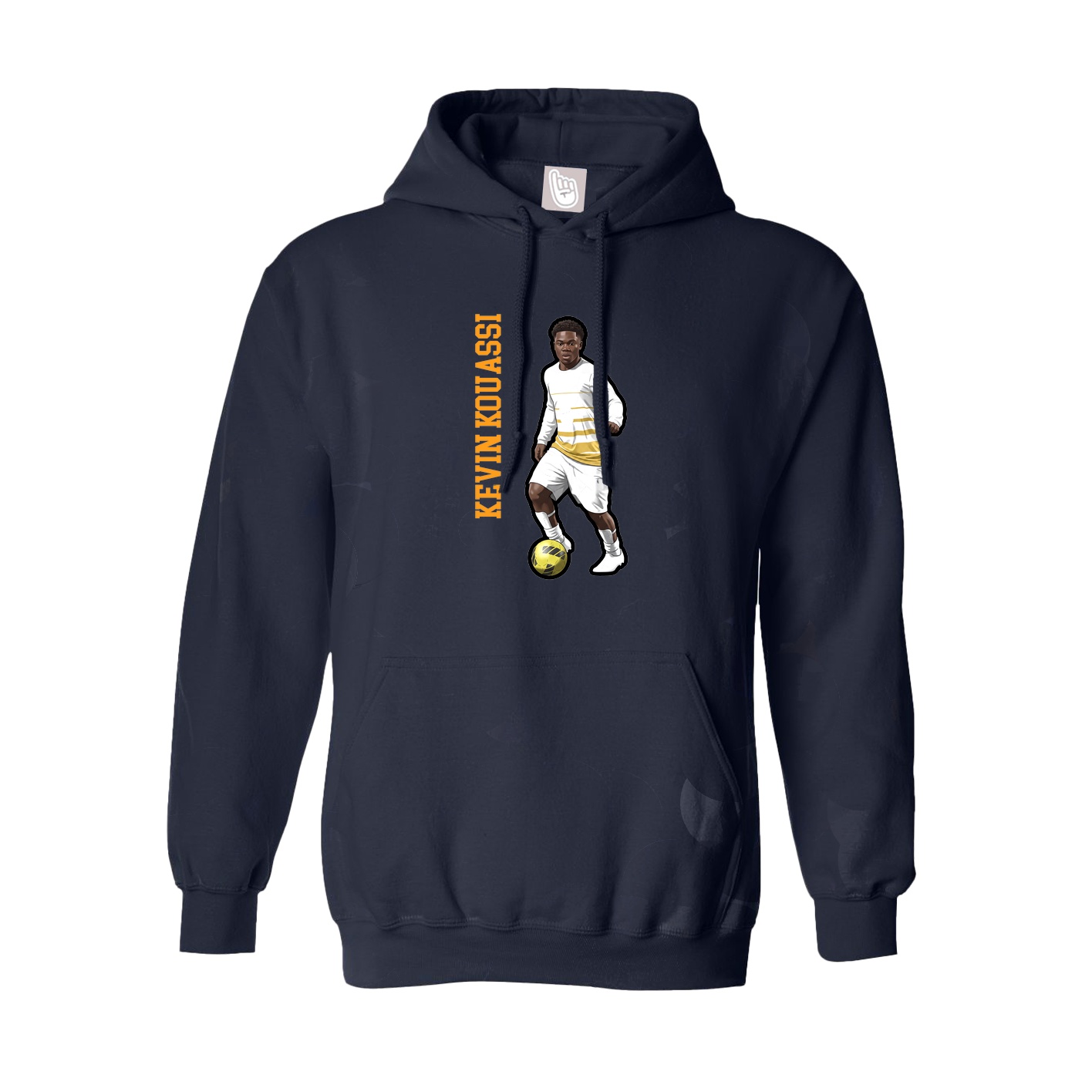 Hoodie — Name Vertical in Navy