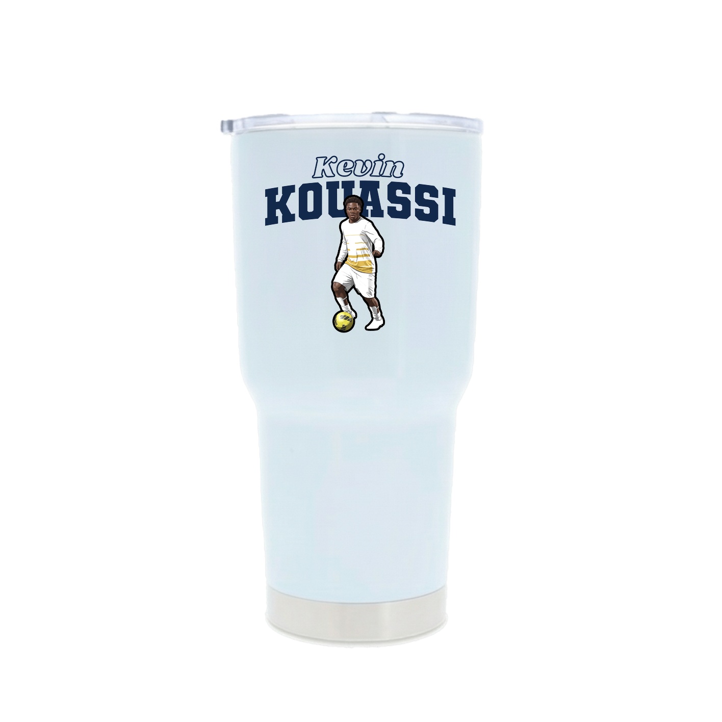 30oz Stainless Steel Tumbler — Name Arch in White