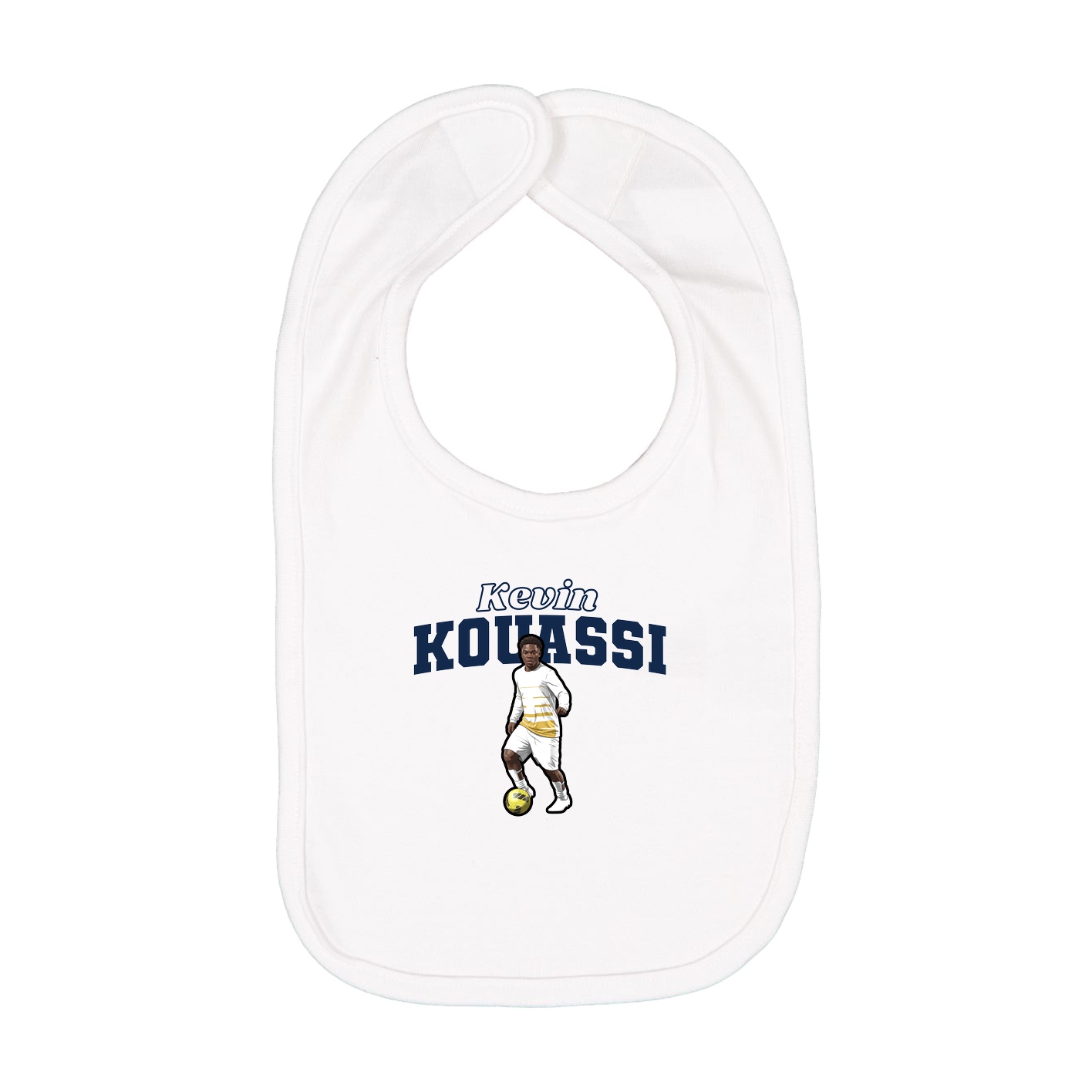 Infant Bib — Name Arch in White