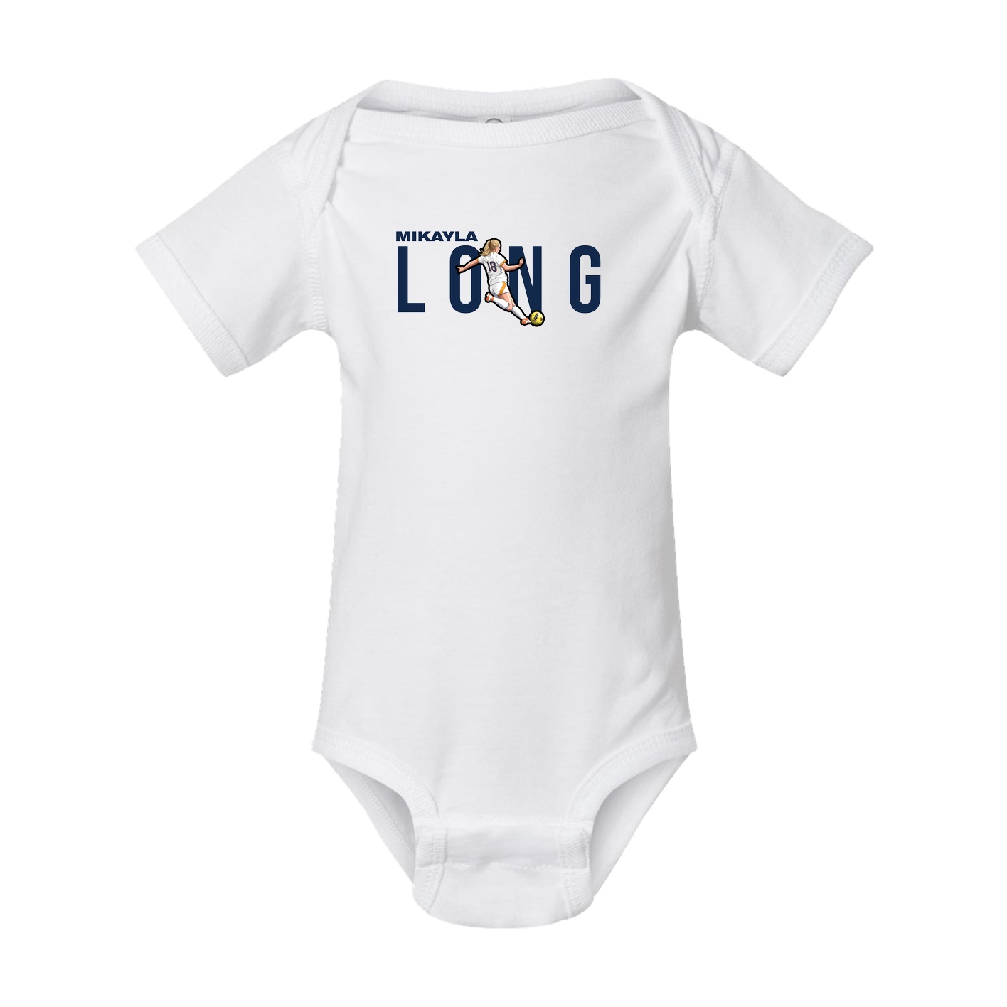 Baby Onesie — Player Name in White
