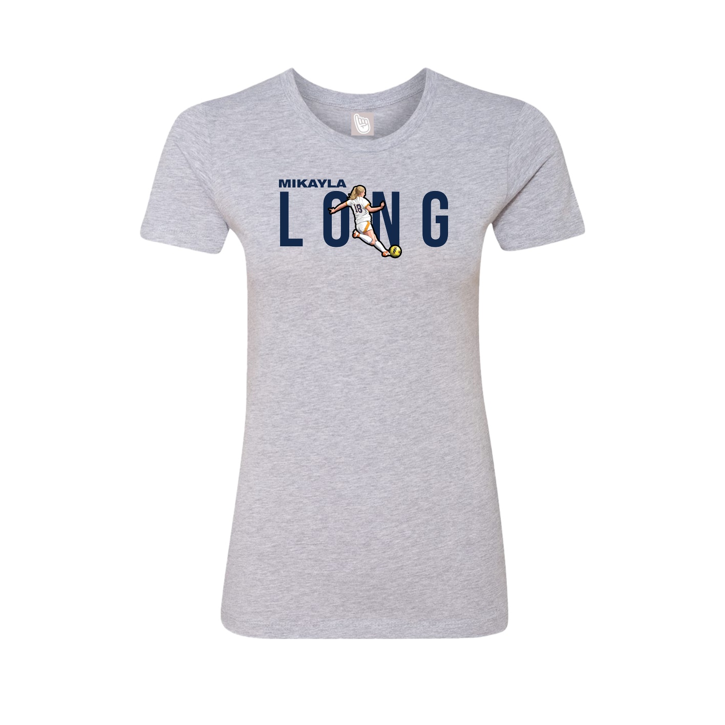 Fitted Women's Tee — Player Name in Grey