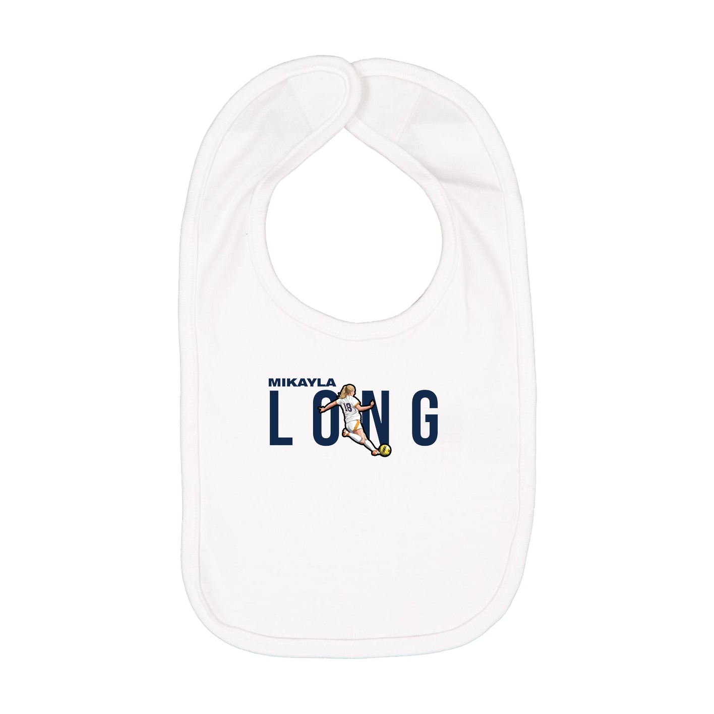 Infant Bib — Player Name in White