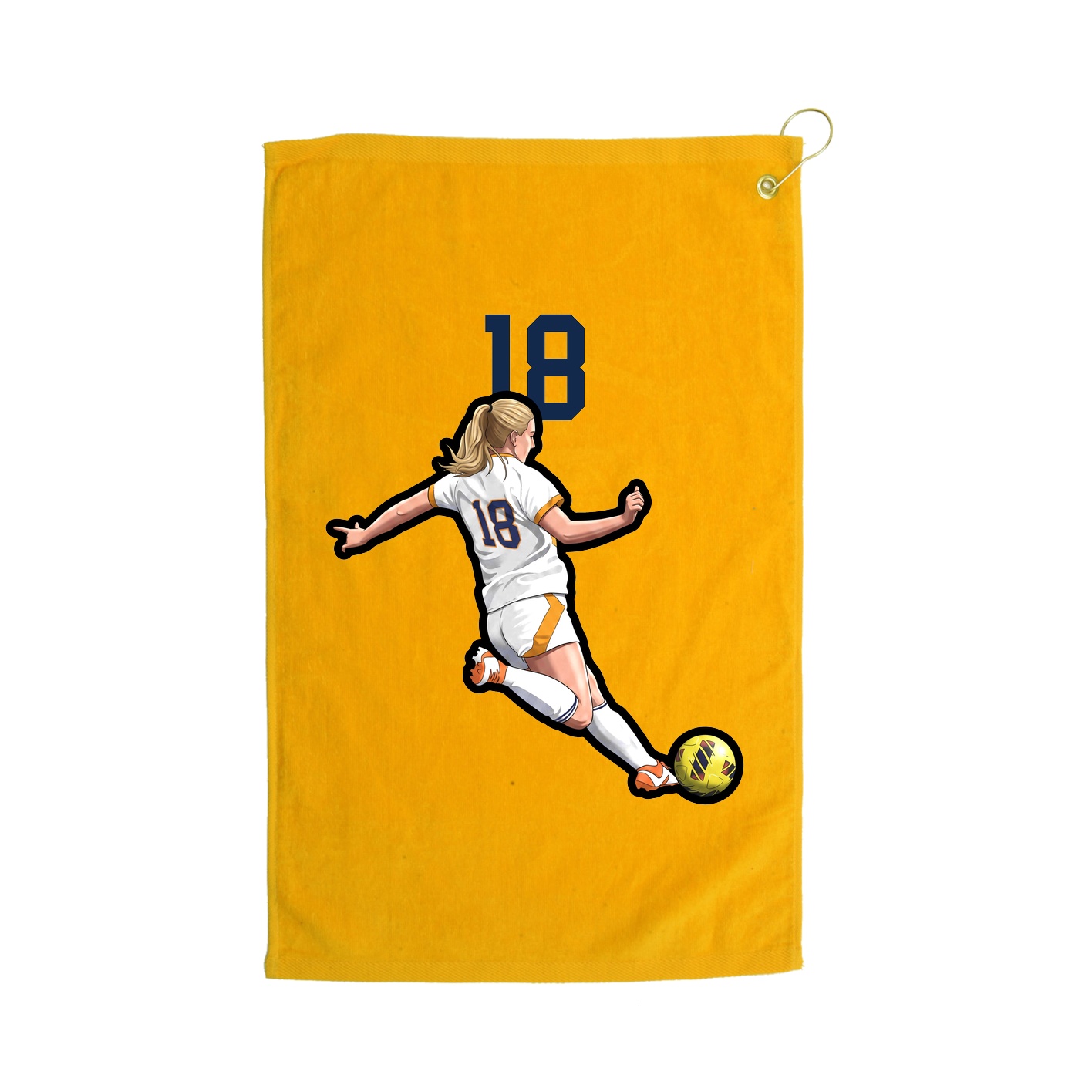Golf Towel — Number Top in Gold