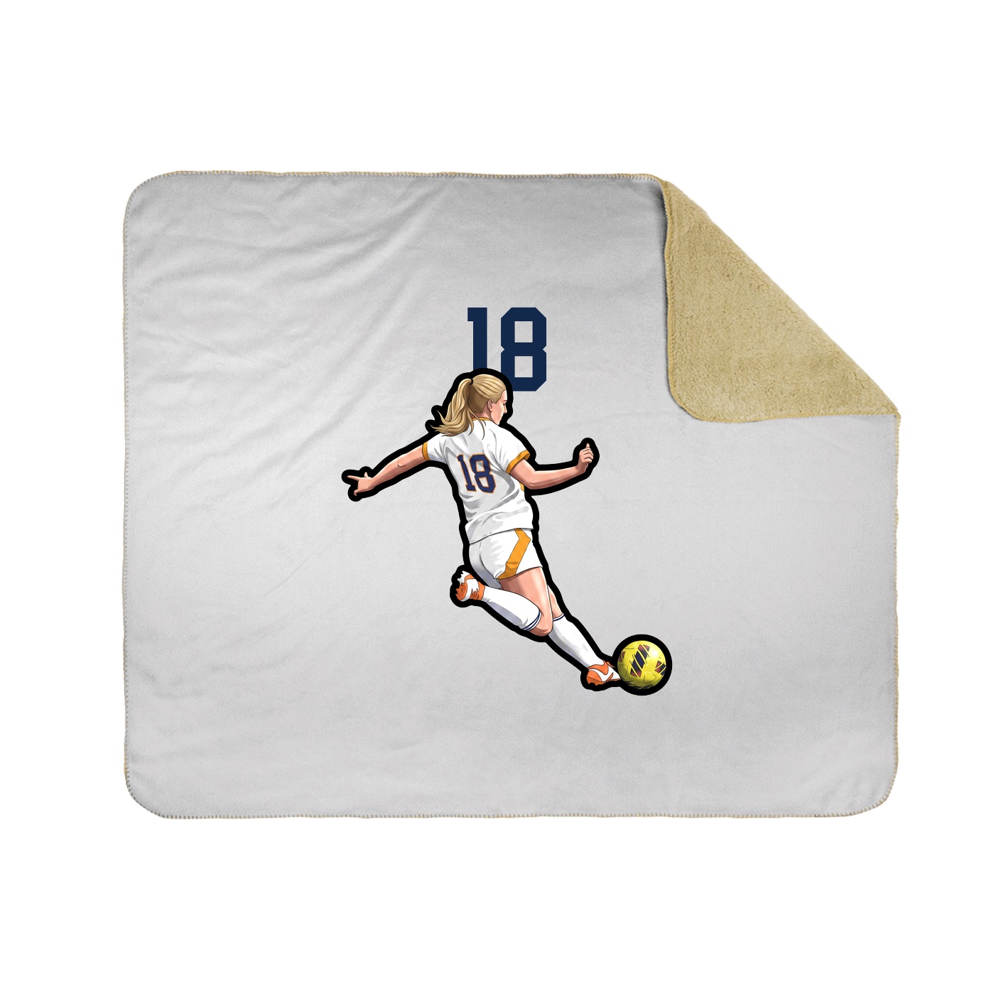Throw Blanket — Number Top in White