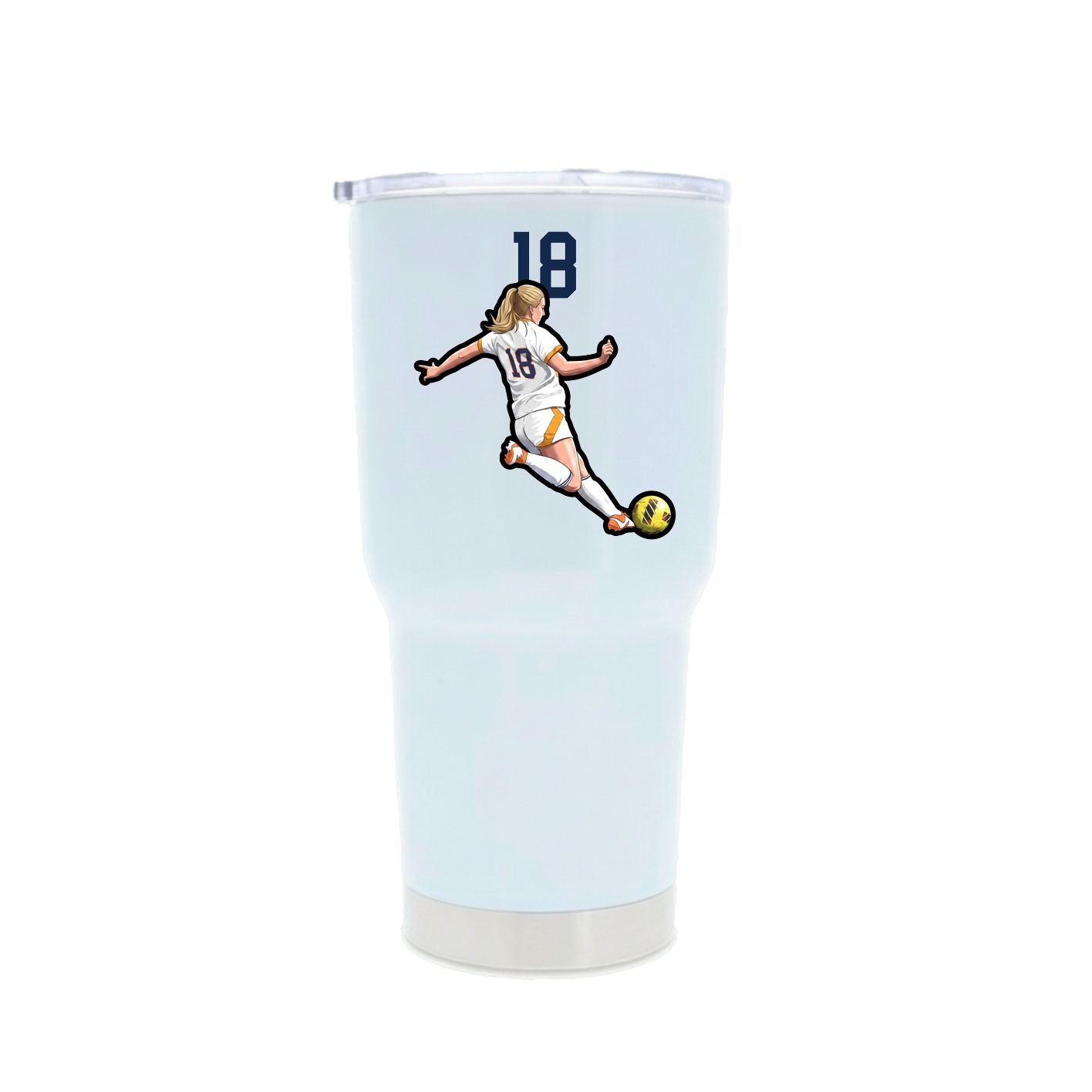 30oz Stainless Steel Tumbler — Number Top in White