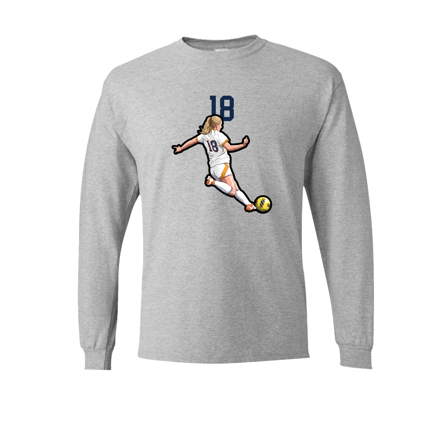 Long Sleeve Tee — Number Top in Grey