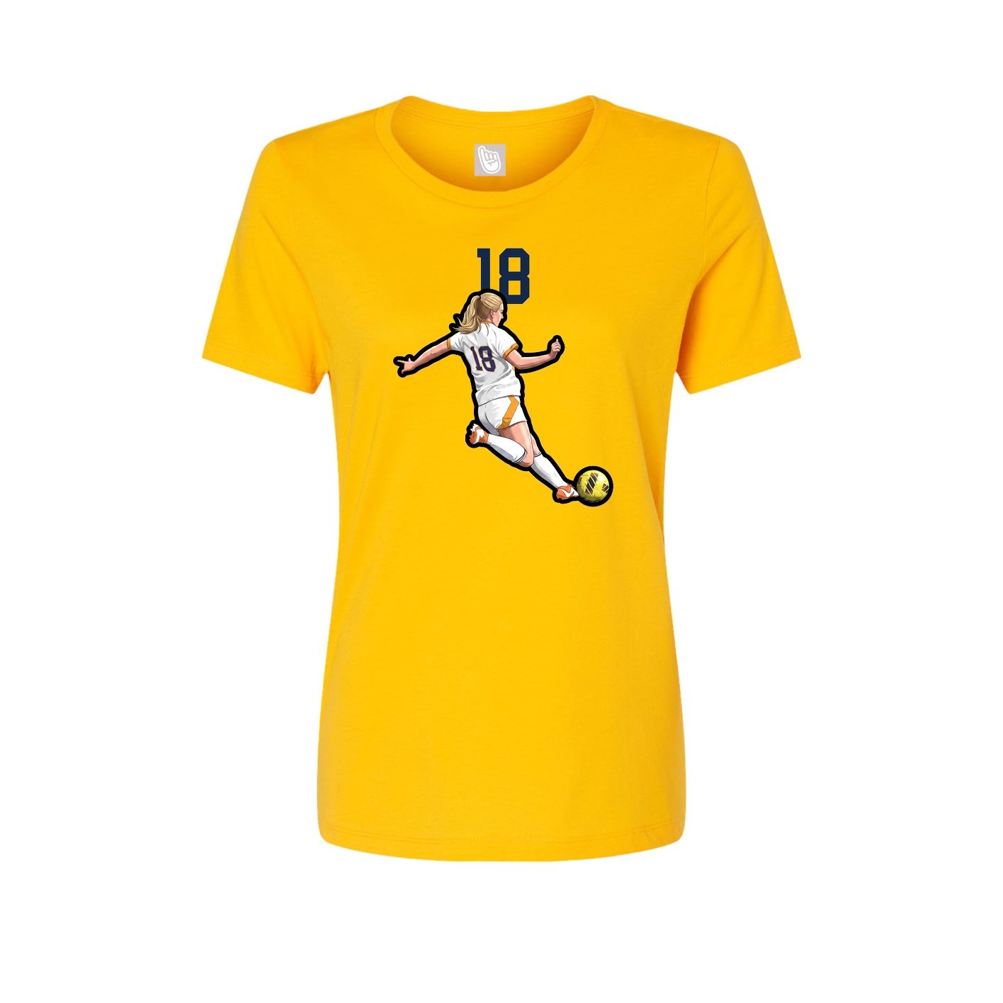Fitted Women's Tee — Number Top in Gold