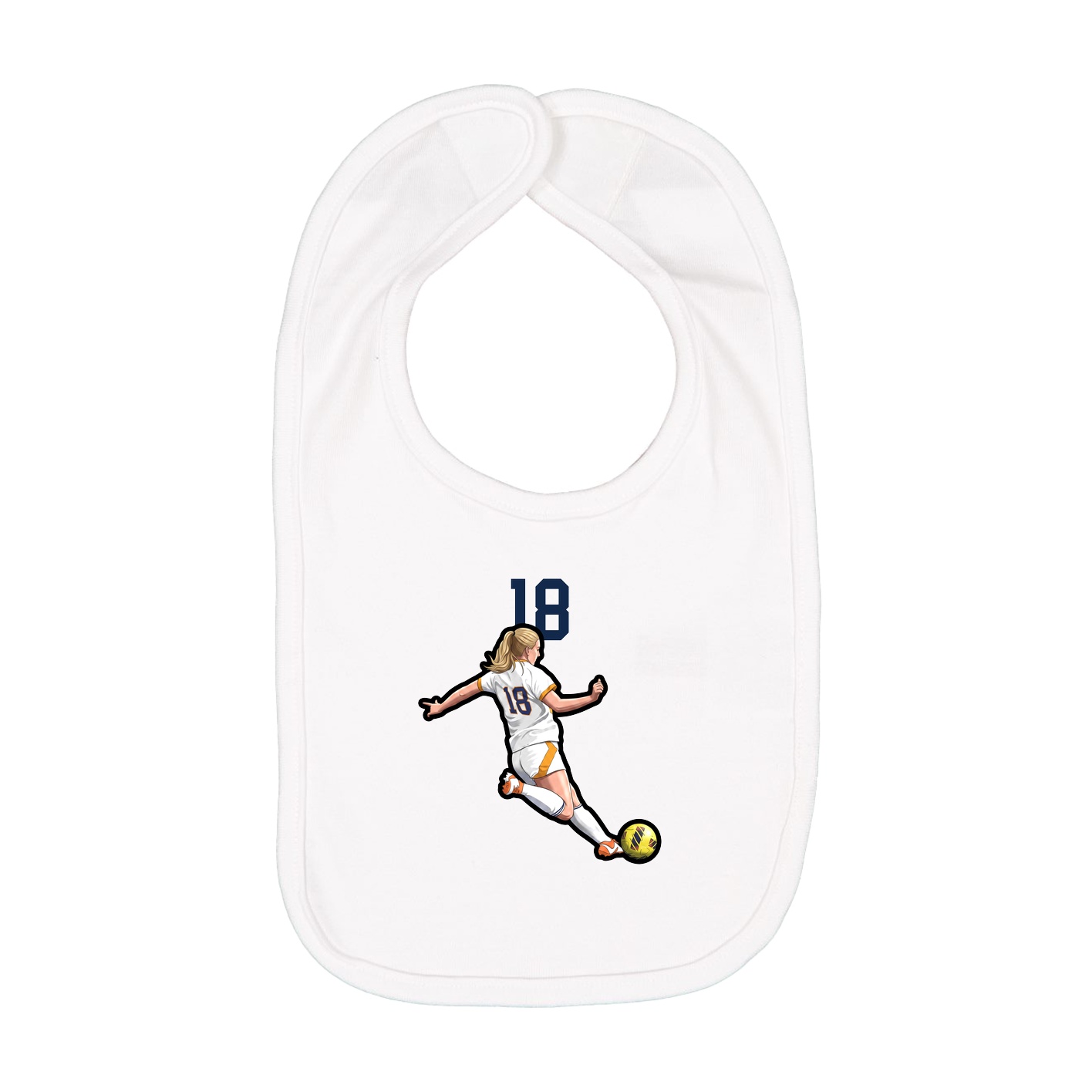 Infant Bib — Number Top in White