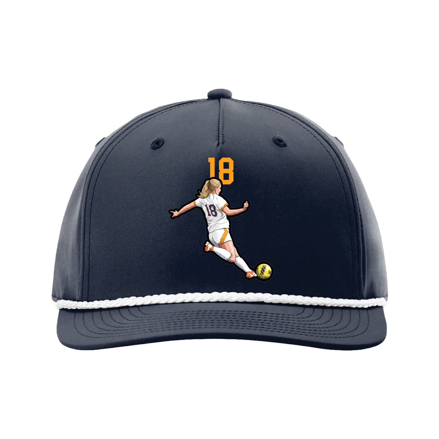 Five-Panel Classic Rope Cap — Number Top in Navy