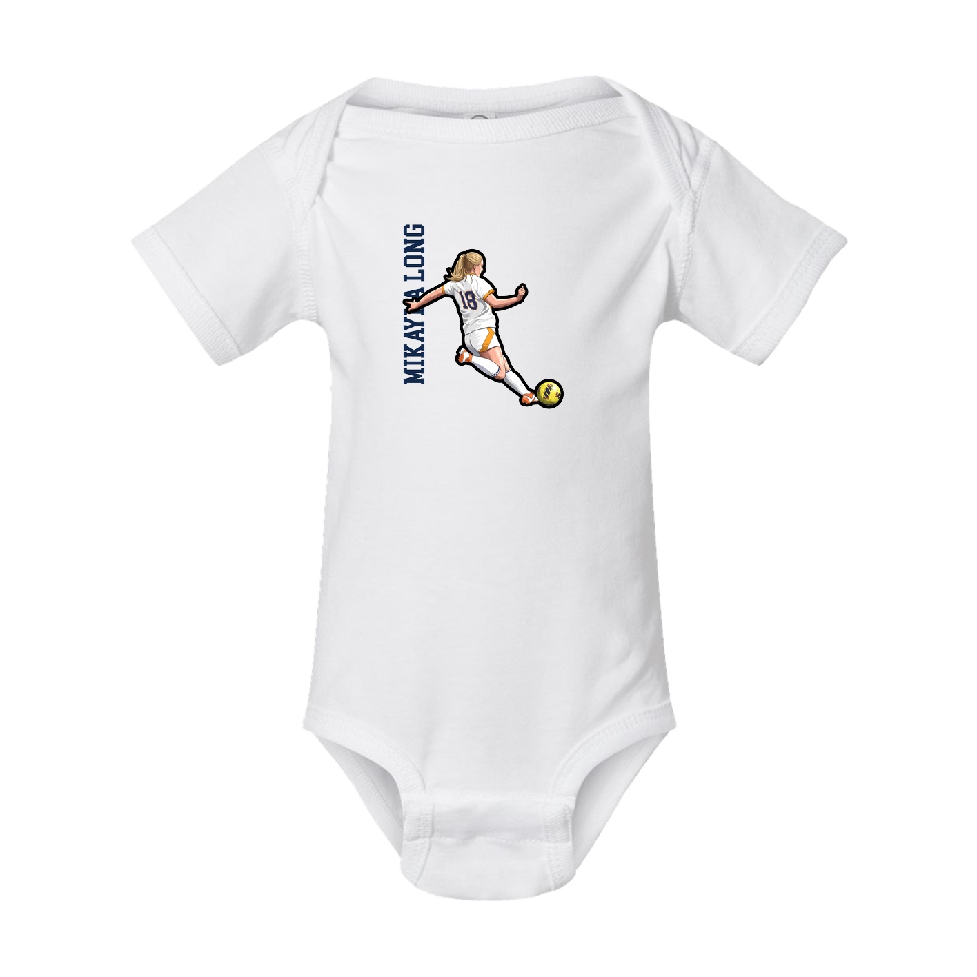 Baby Onesie — Name Vertical in White