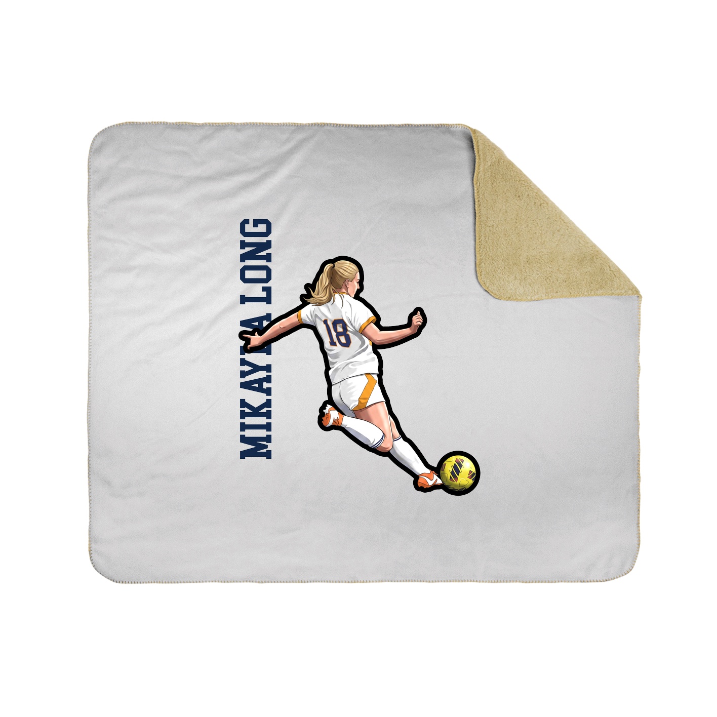 Throw Blanket — Name Vertical in White
