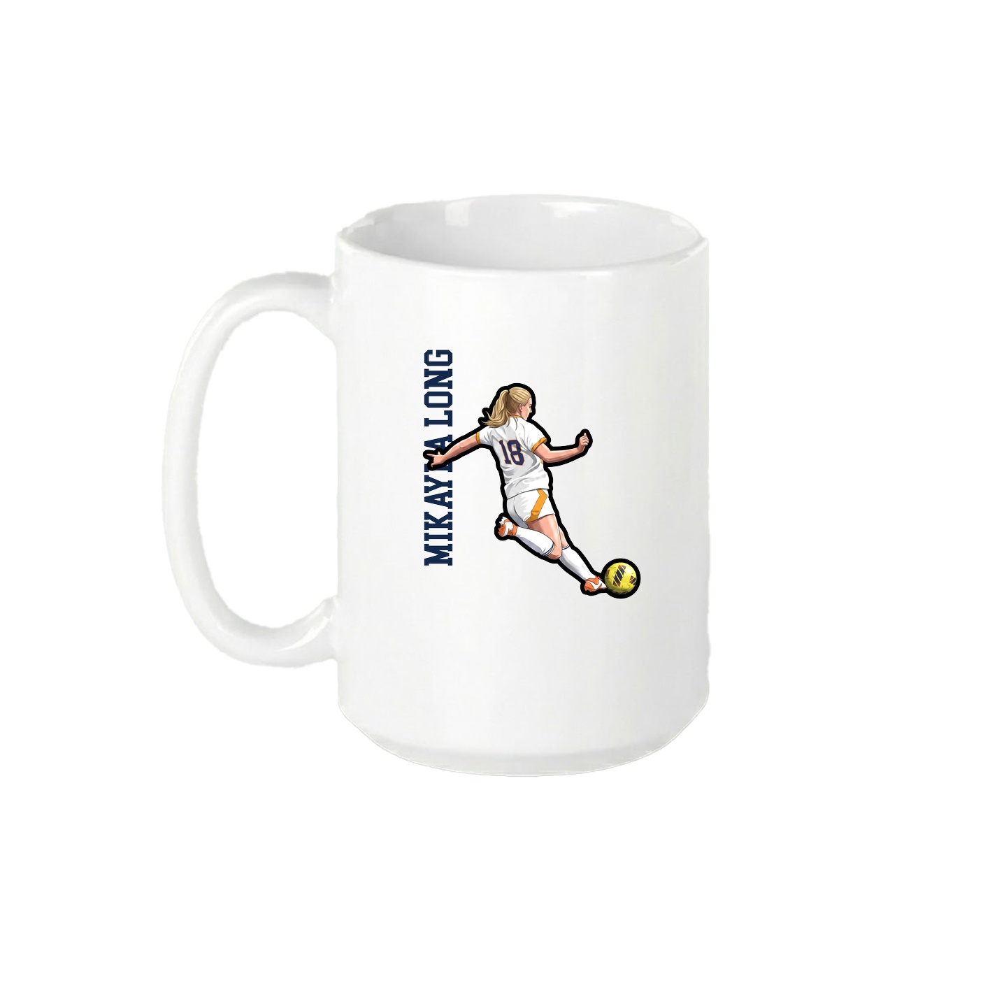 15oz Coffee Mug — Name Vertical in White
