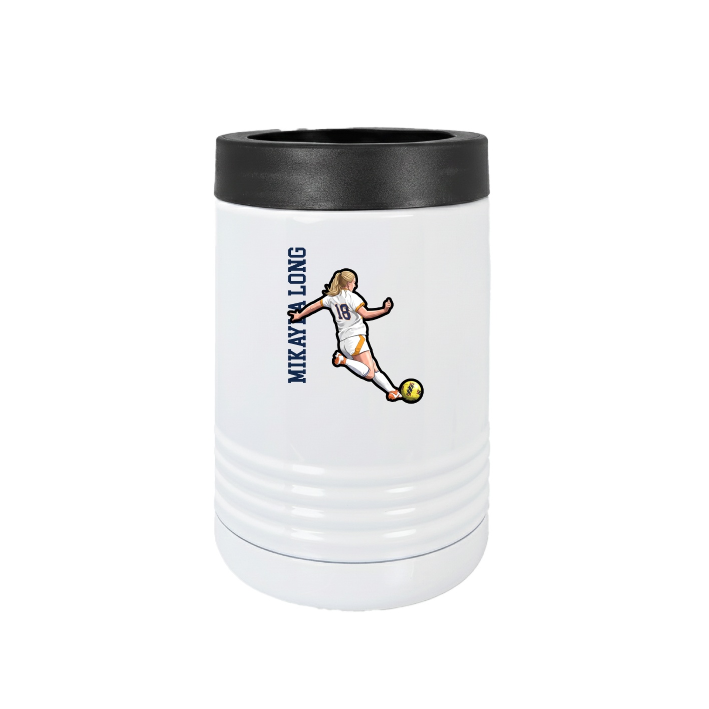 Beverage Holder — Name Vertical in White
