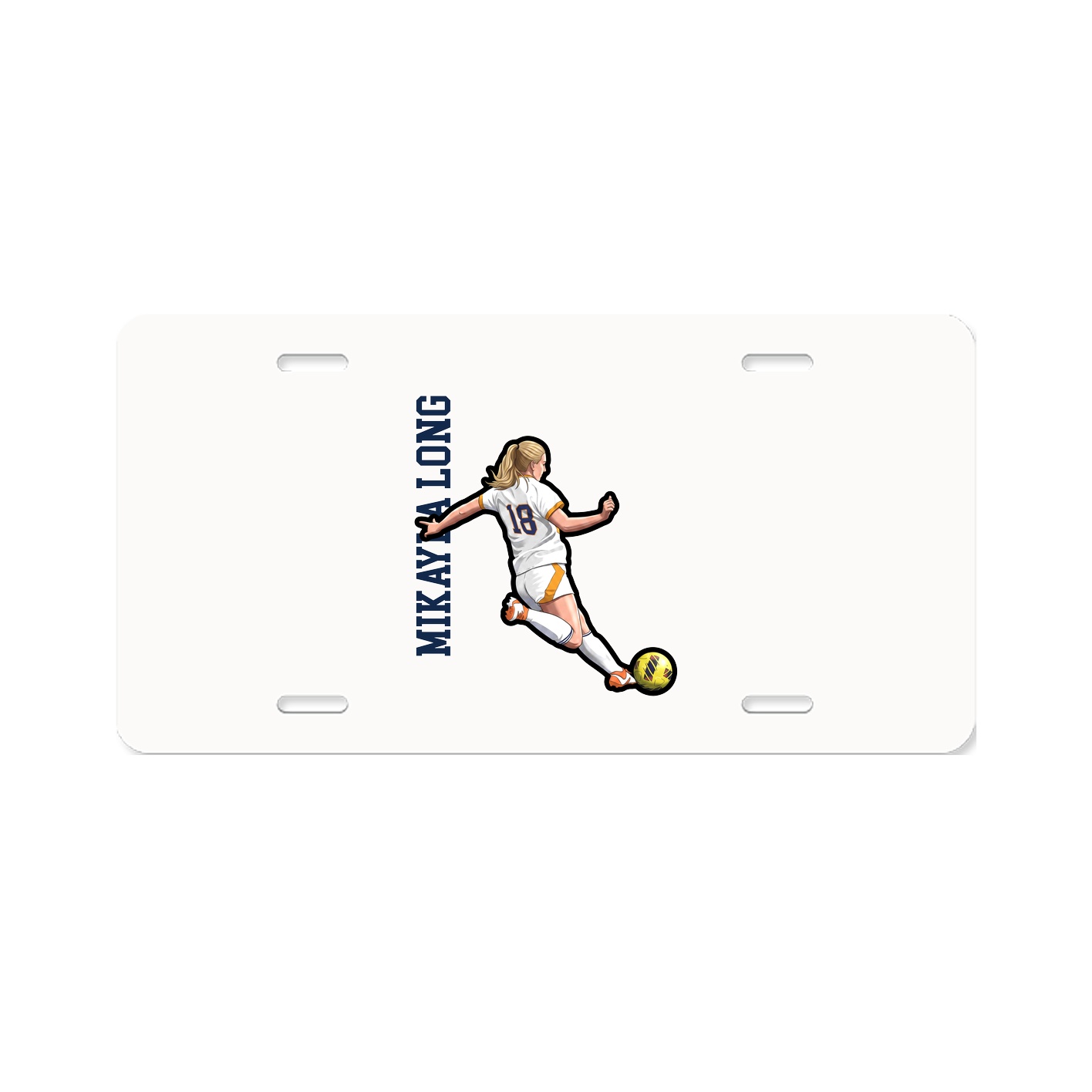 License Plate — Name Vertical in Classic