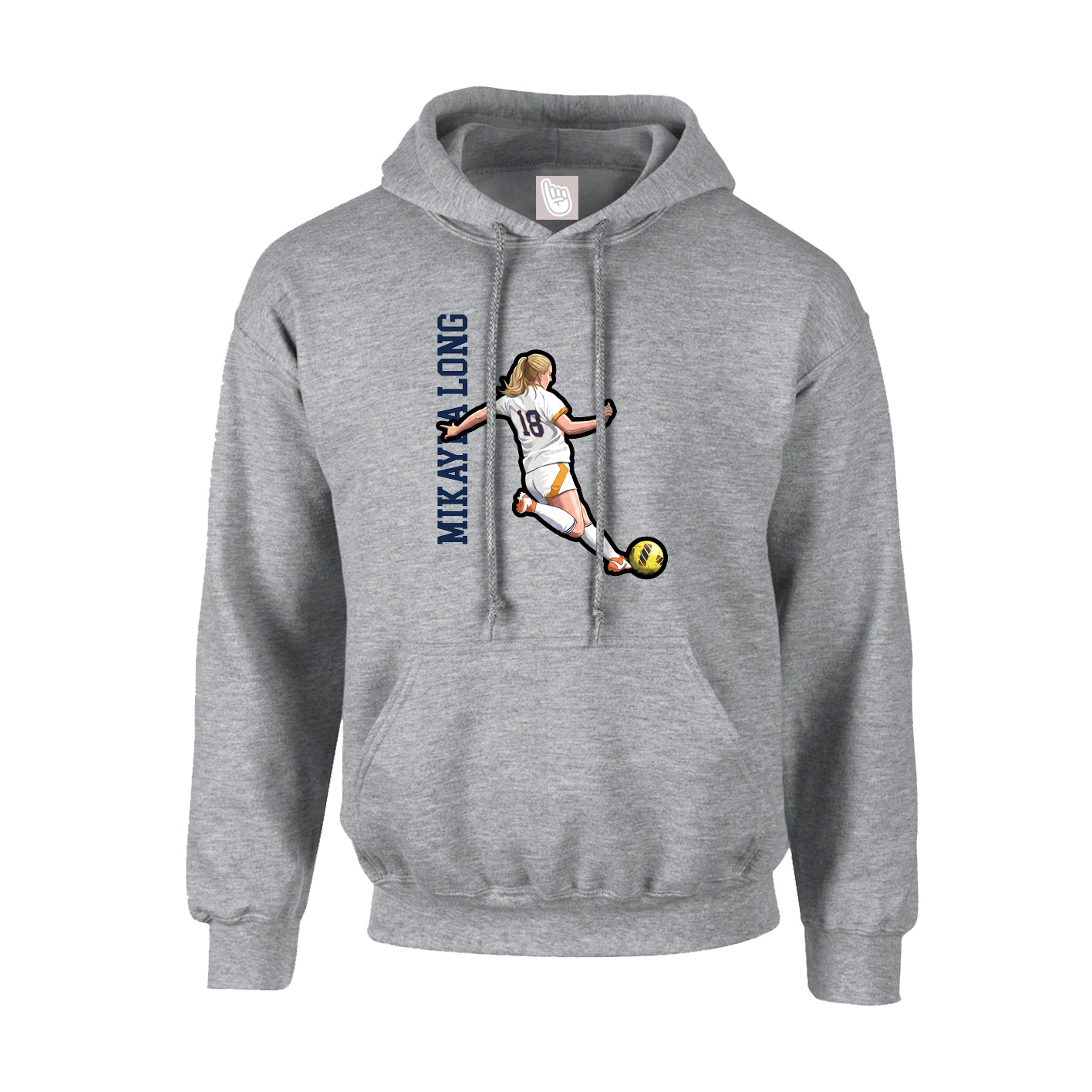 Hoodie — Name Vertical in Grey