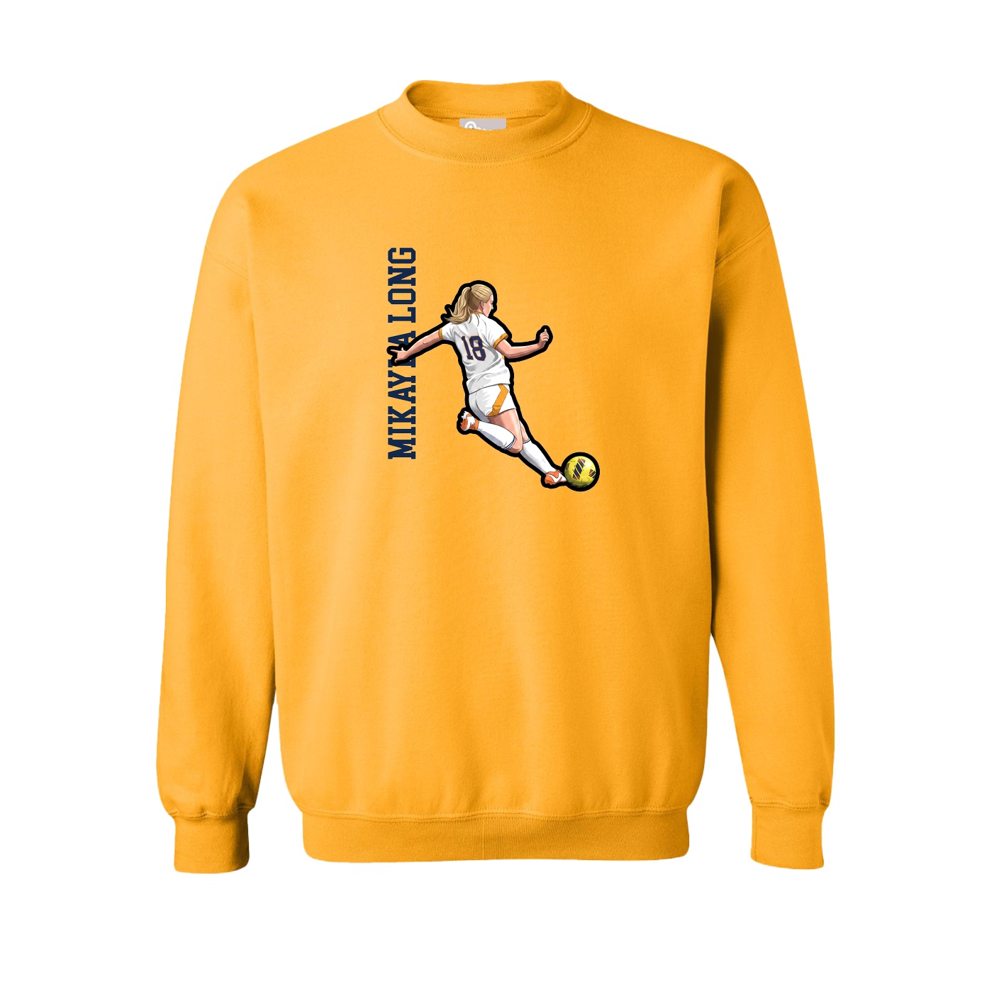 Fleece Crew — Name Vertical in Gold