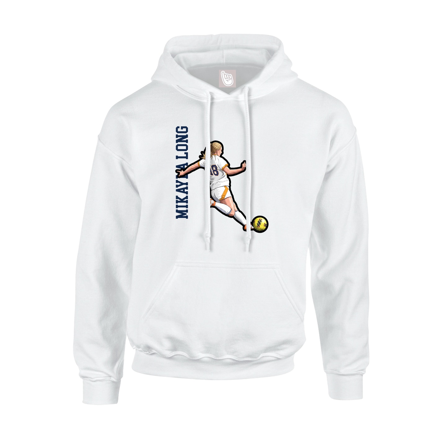 Youth Hoodie — Name Vertical in White