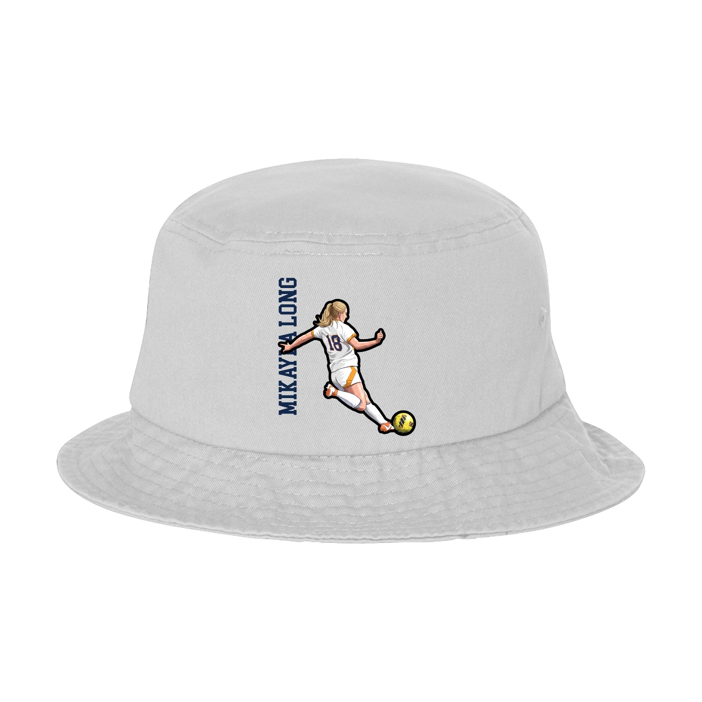 Bucket Cap — Name Vertical in White