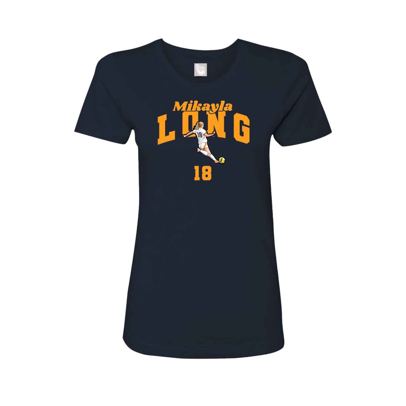 Fitted Women's Tee — Signature Arch in Navy