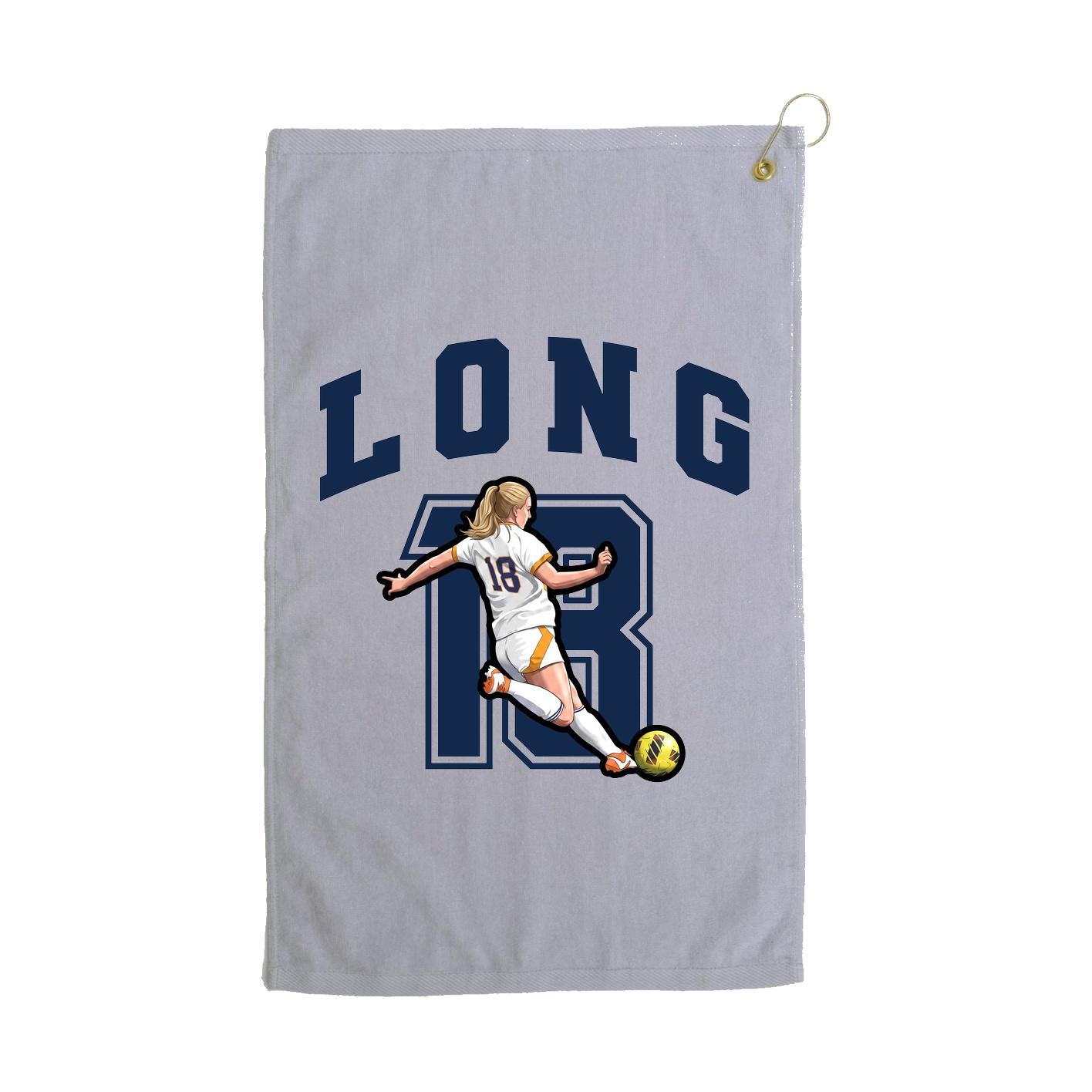Golf Towel — Number in Grey