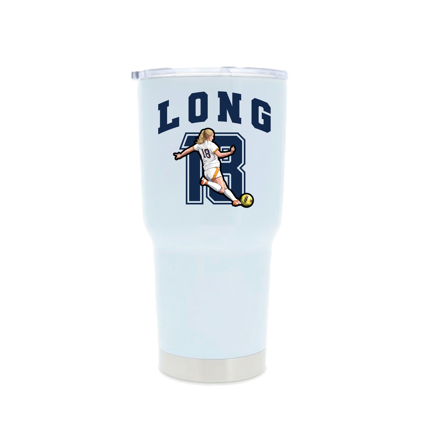 30oz Stainless Steel Tumbler — Number in White