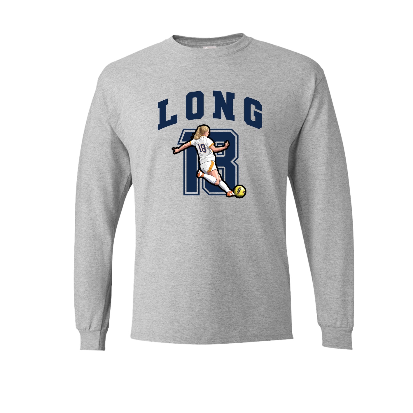Long Sleeve Tee — Number in Grey