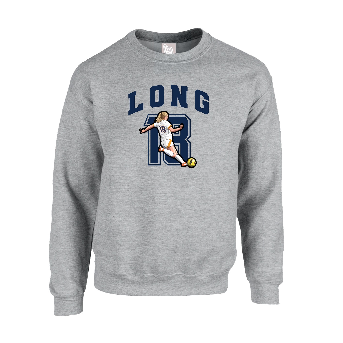 Fleece Crew — Number in Grey