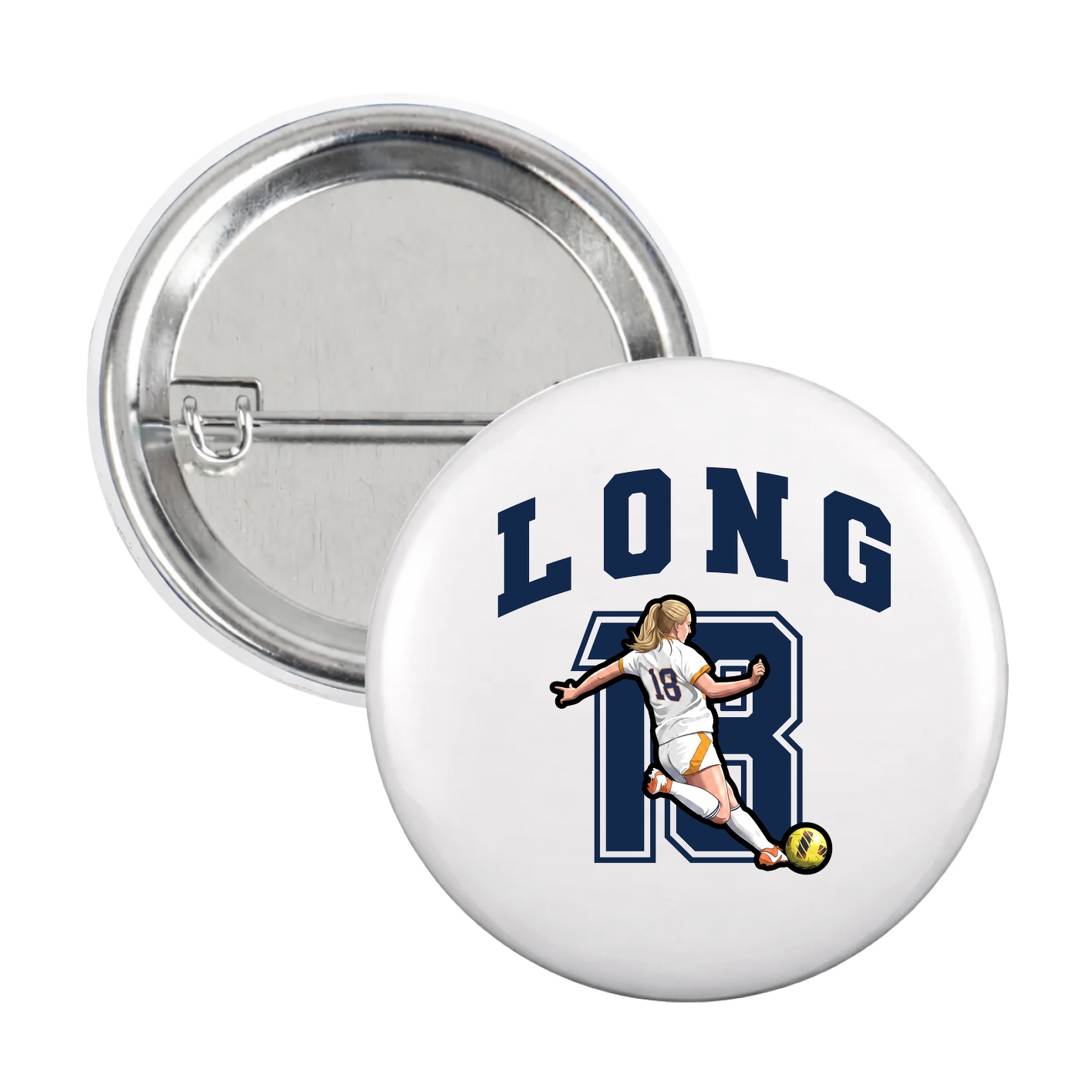 Game Day Button — Number in White