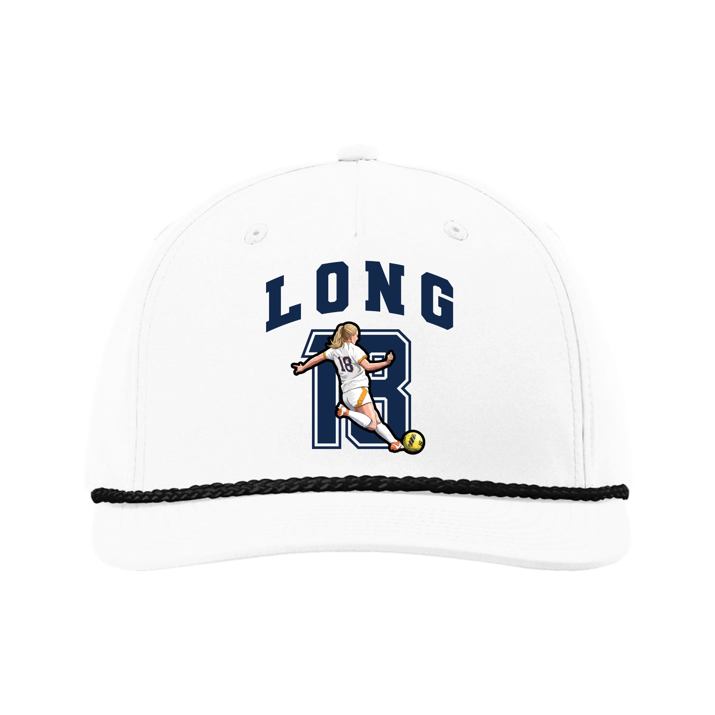 Five-Panel Classic Rope Cap — Number in White