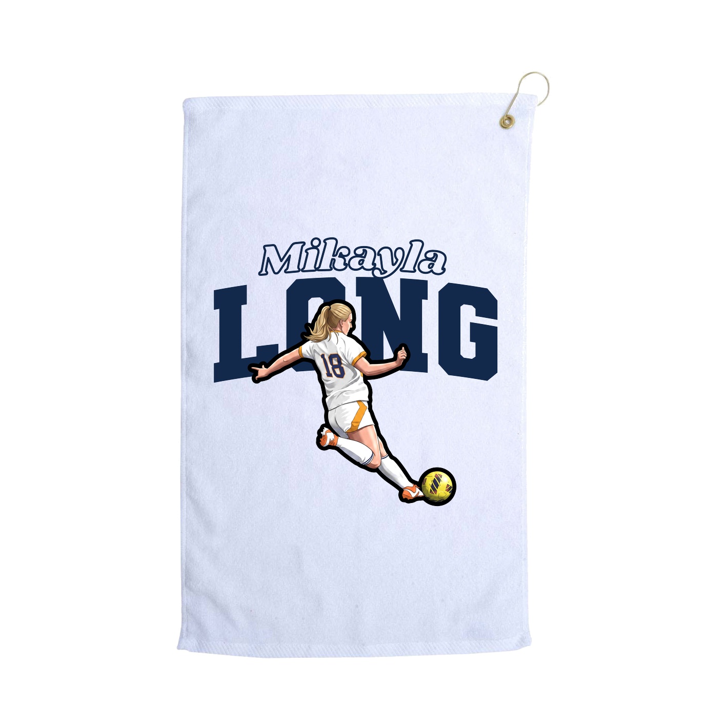 Golf Towel — Name Arch in White