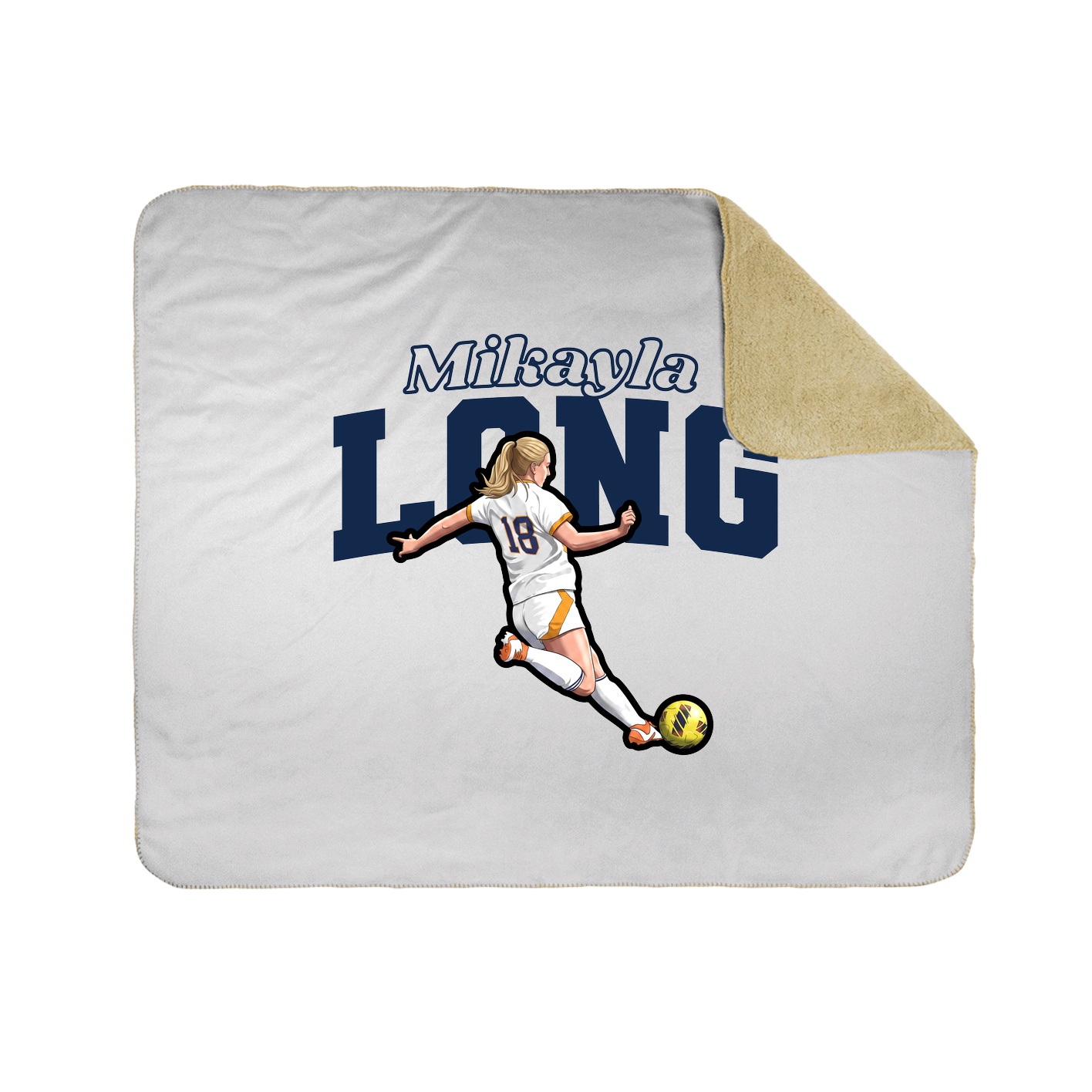 Throw Blanket — Name Arch in White