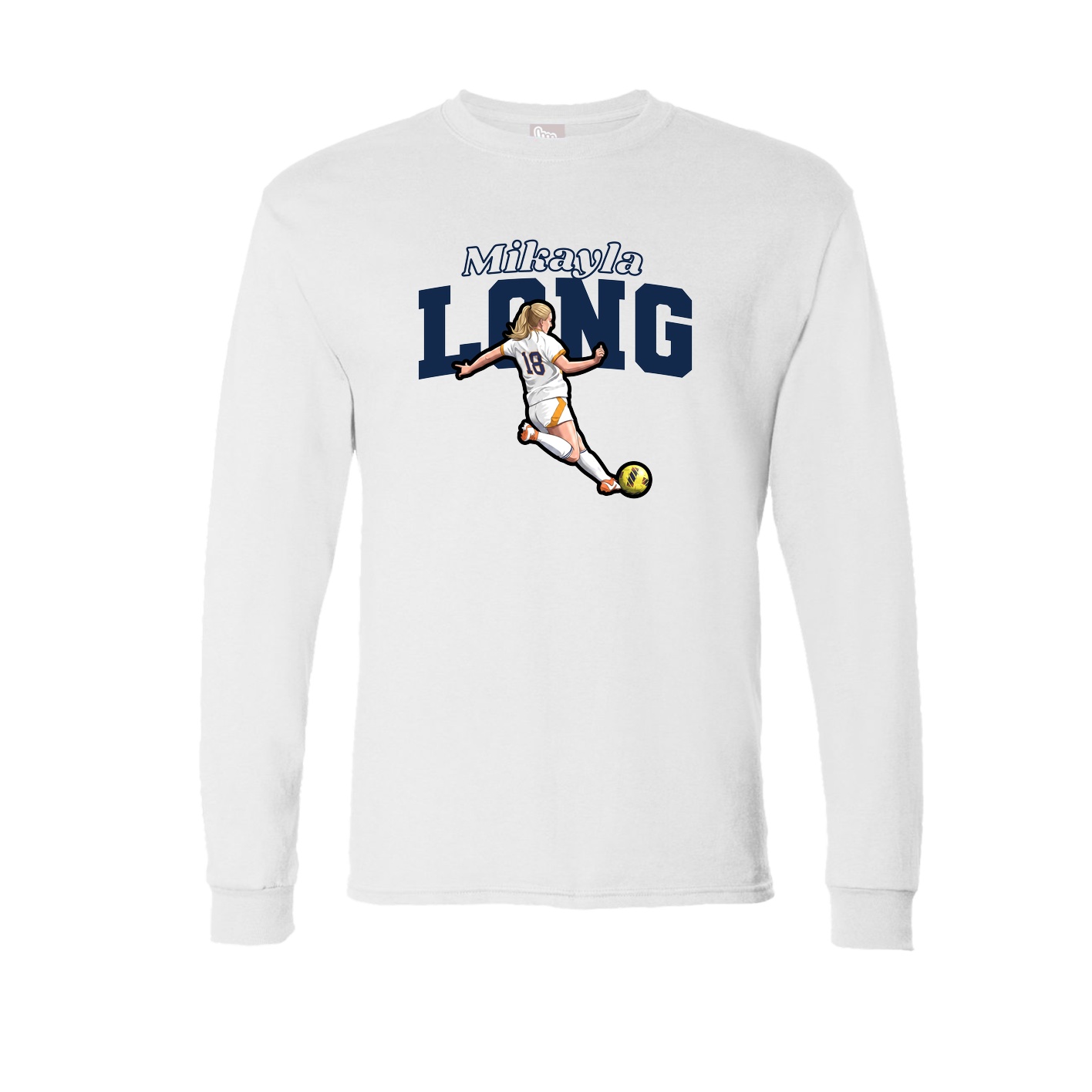 Long Sleeve Tee — Name Arch in White