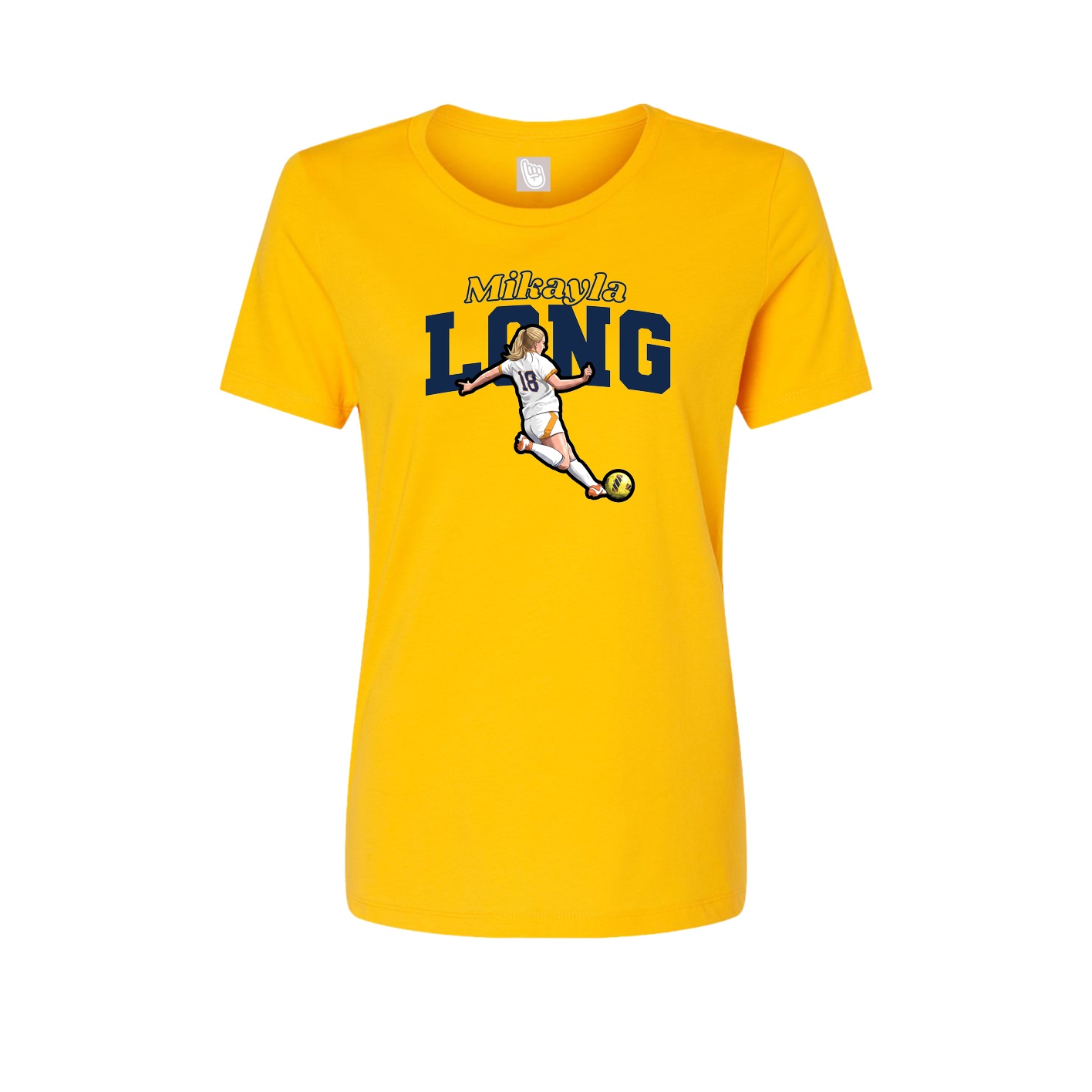 Fitted Women's Tee — Name Arch in Gold