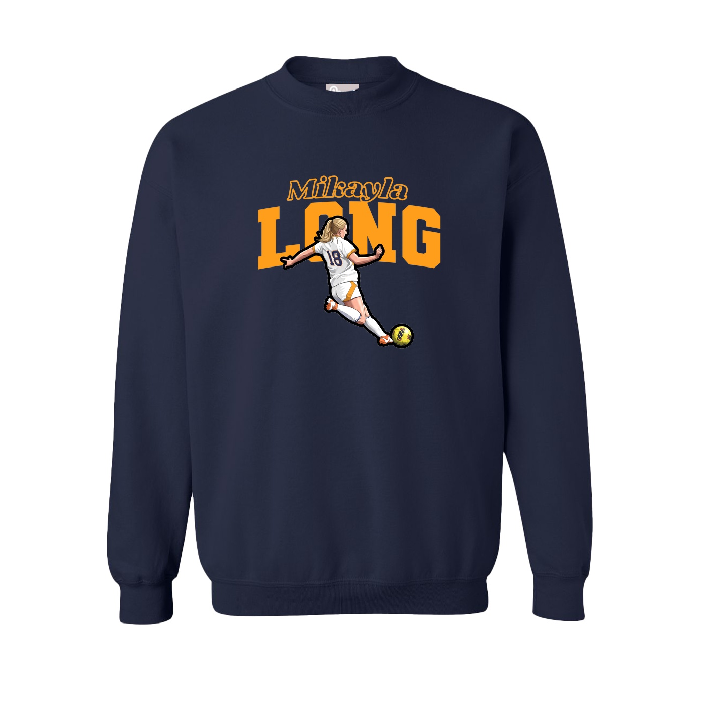 Fleece Crew — Name Arch in Navy