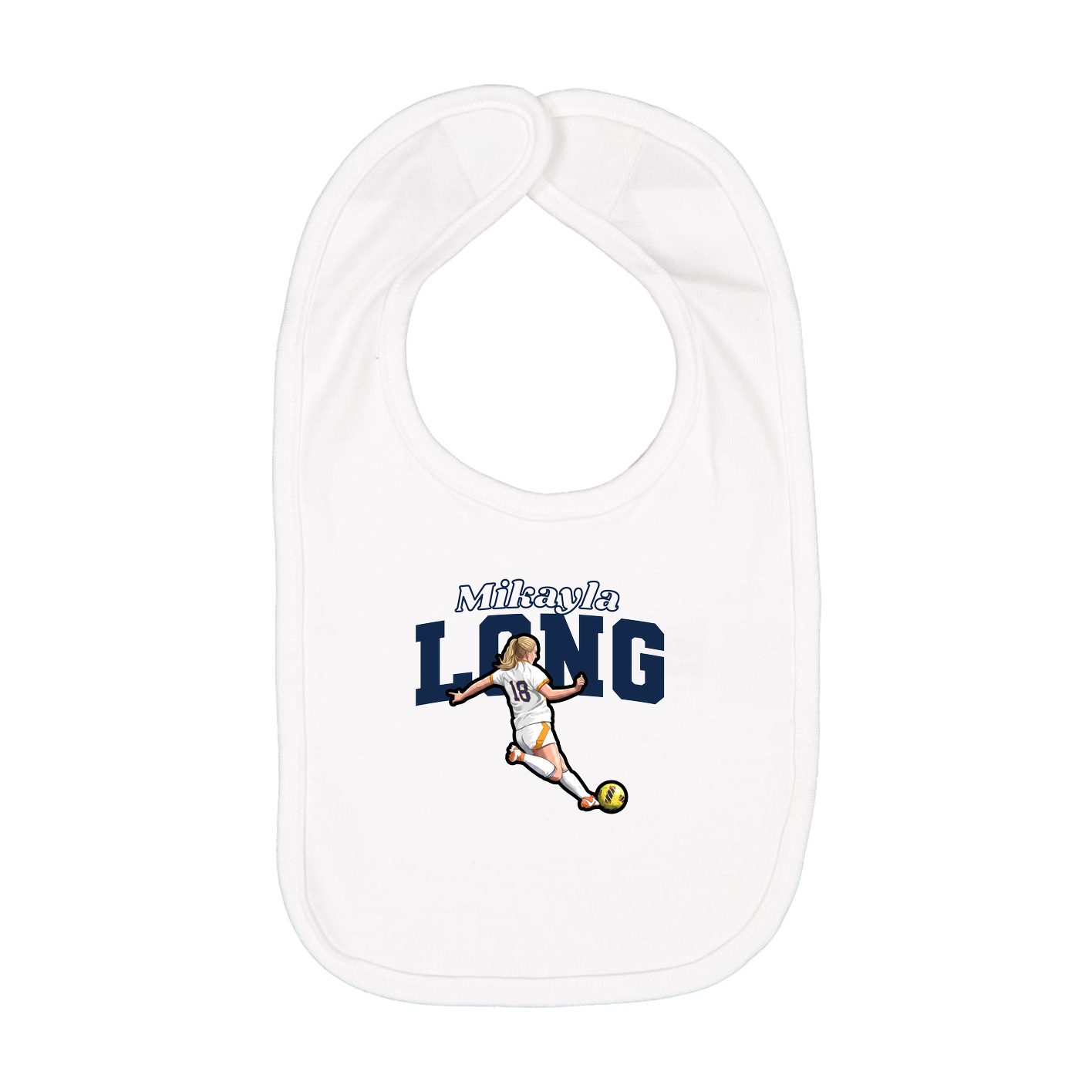 Infant Bib — Name Arch in White