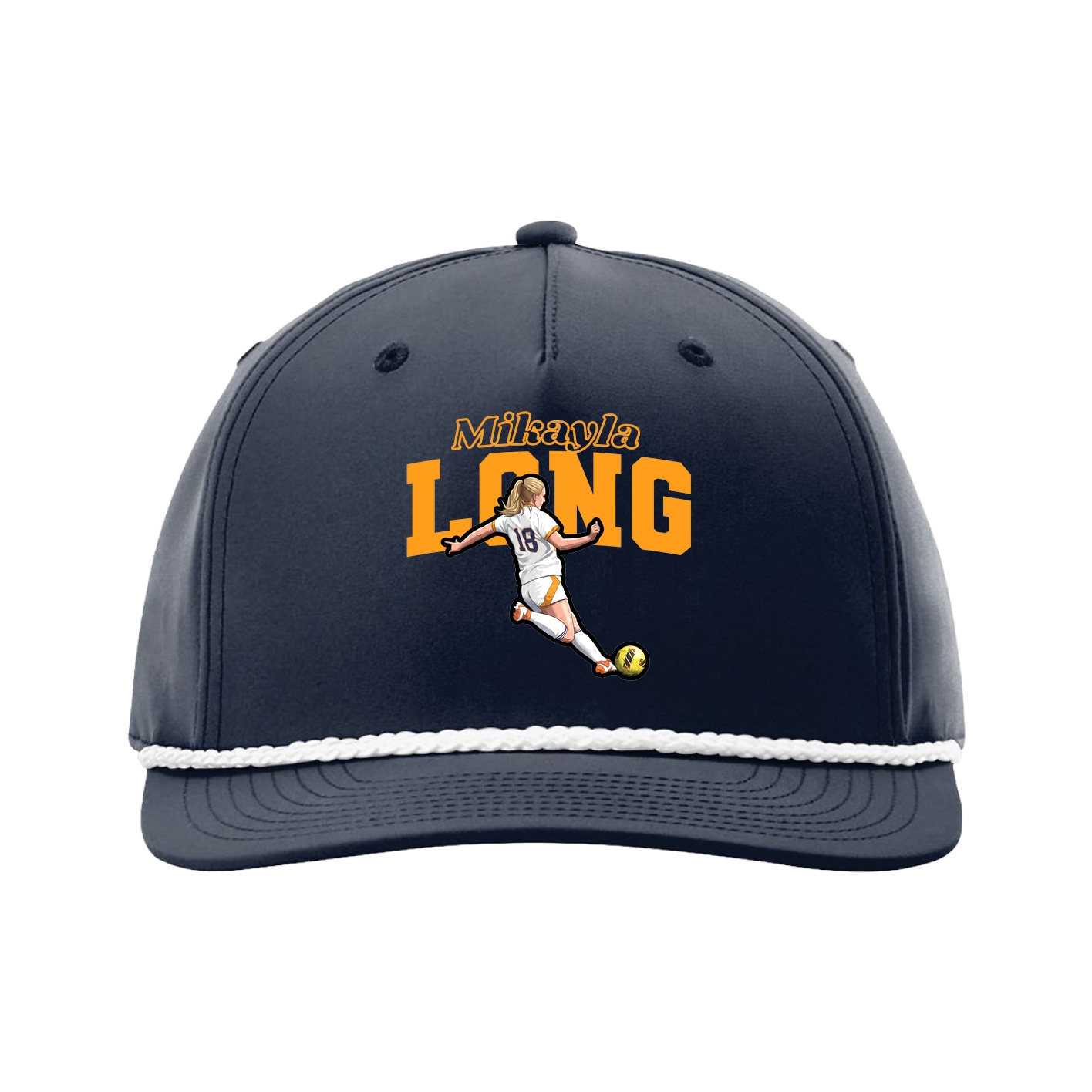 Five-Panel Classic Rope Cap — Name Arch in Navy