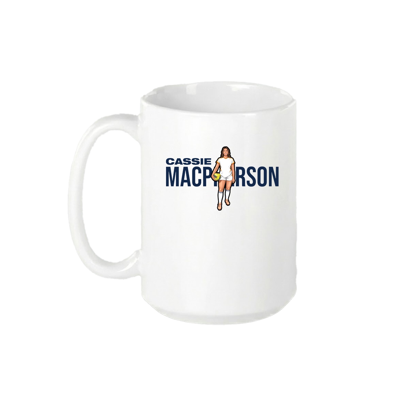 15oz Coffee Mug — Player Name in White