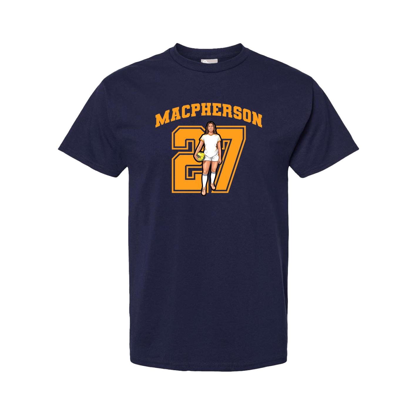 Youth Tee — Number in Navy