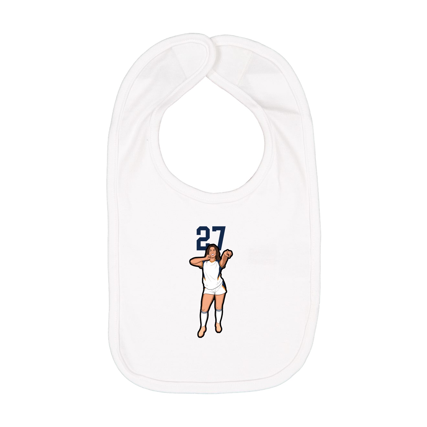 Infant Bib — Number Top in White