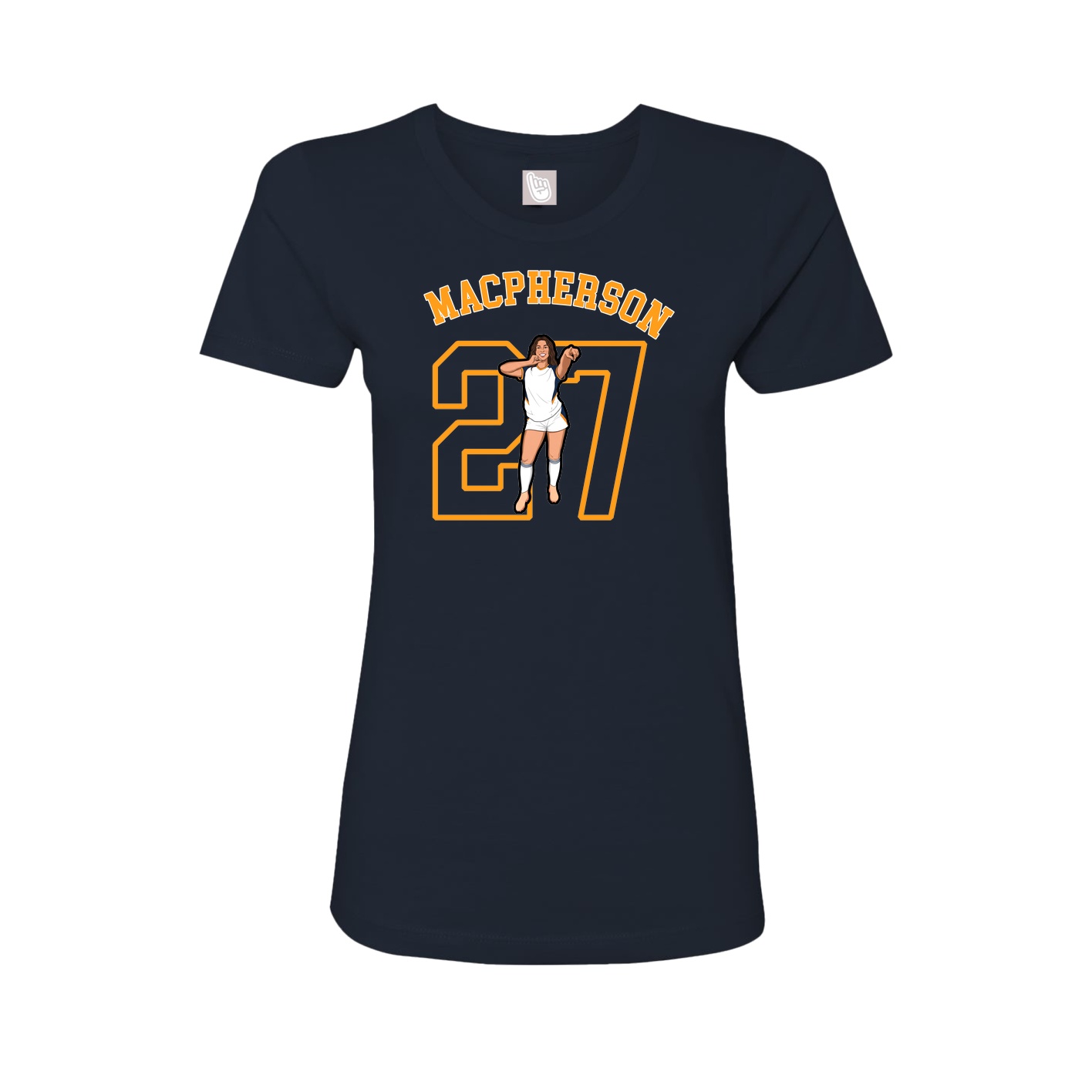 Fitted Women's Tee — Shirsey Arch in Navy