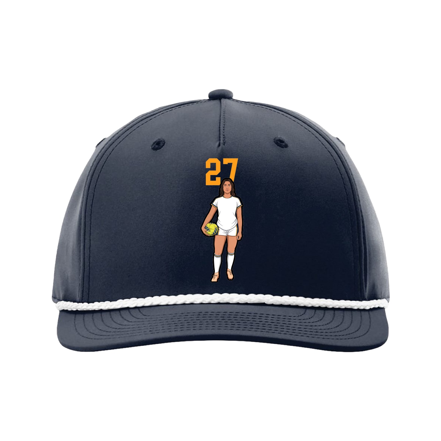 Five-Panel Classic Rope Cap — Number Top in Navy