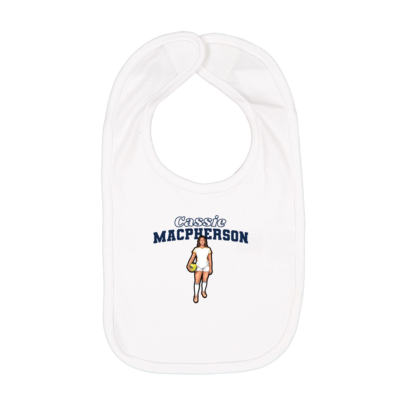 Infant Bib — Name Arch in White