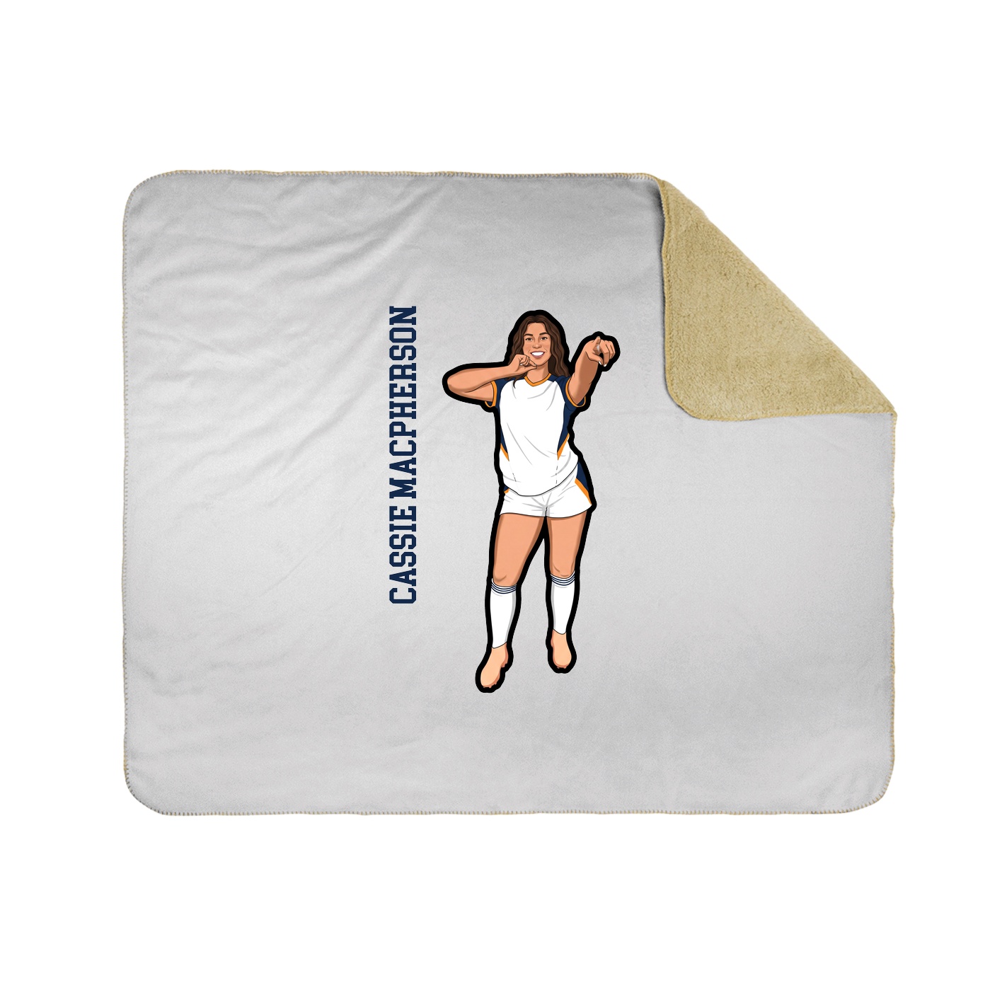 Throw Blanket — Name Vertical in White