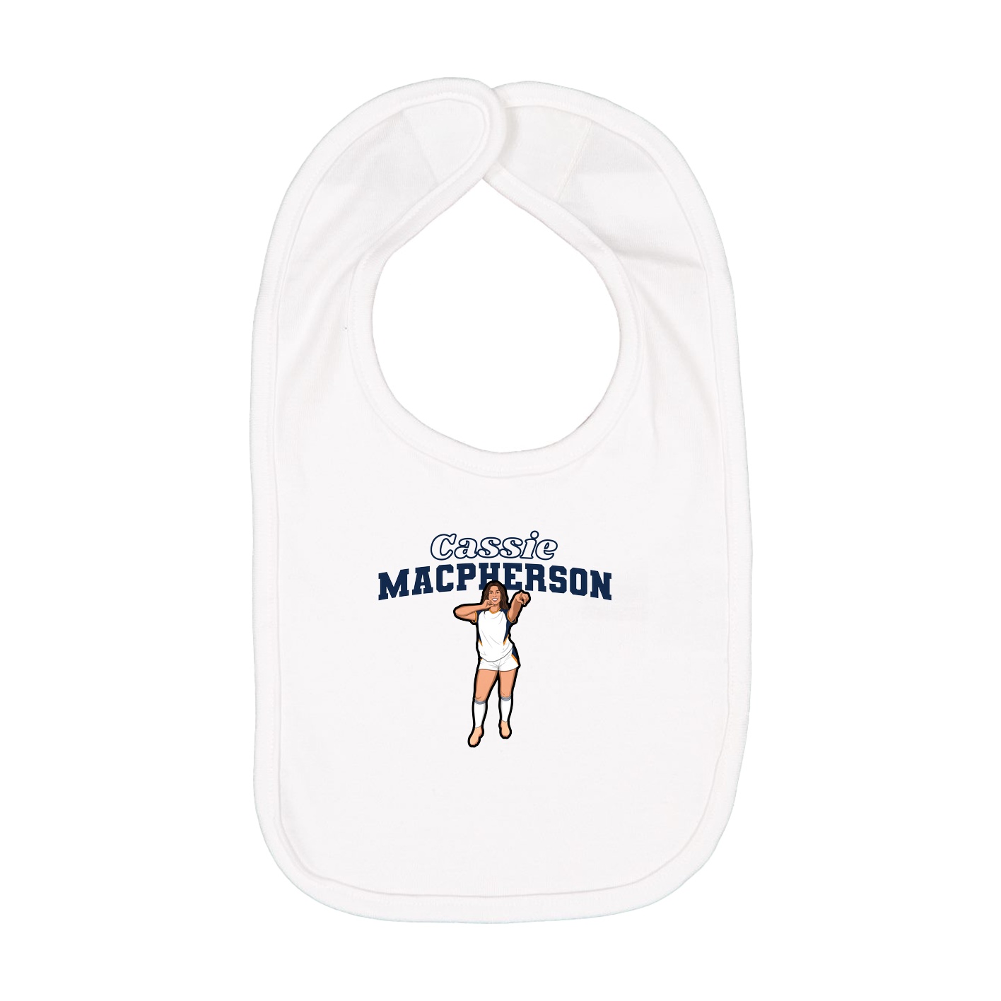 Infant Bib — Name Arch in White