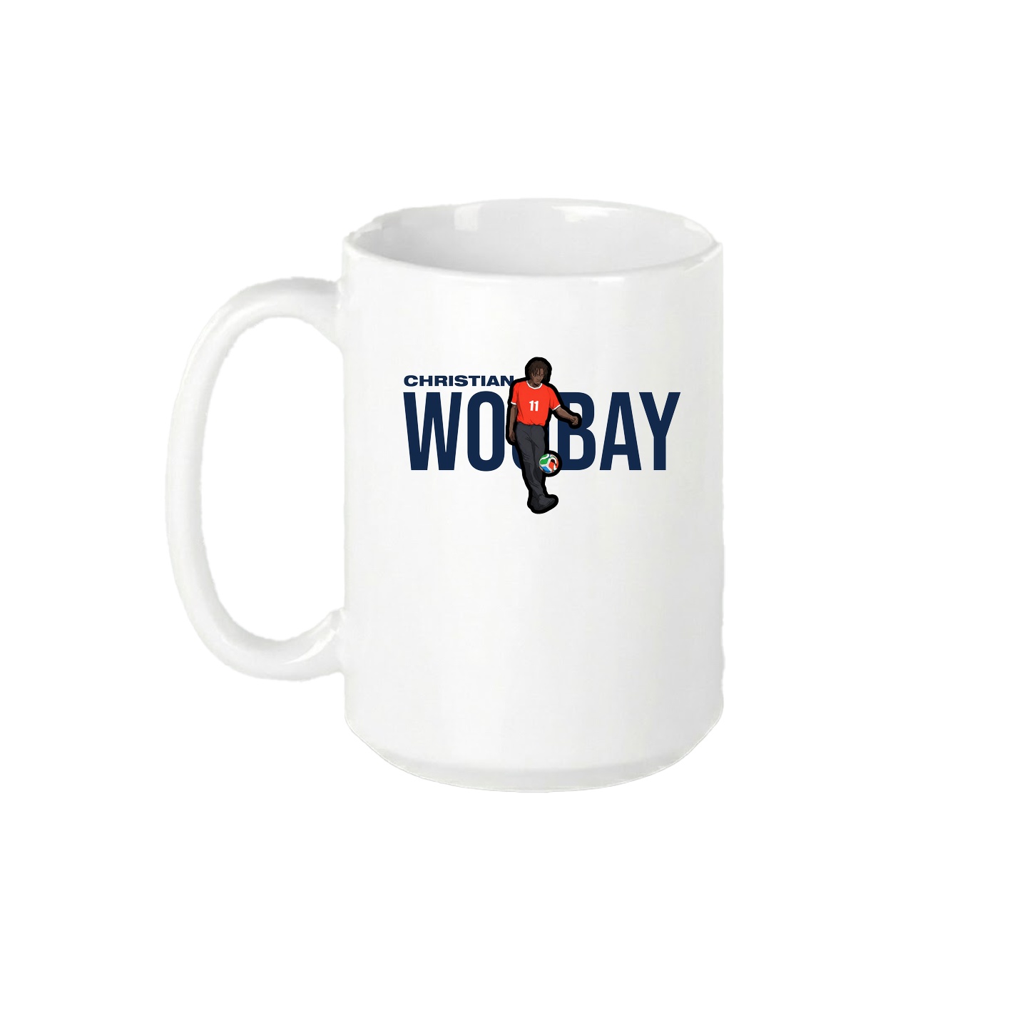 15oz Coffee Mug — Player Name in White